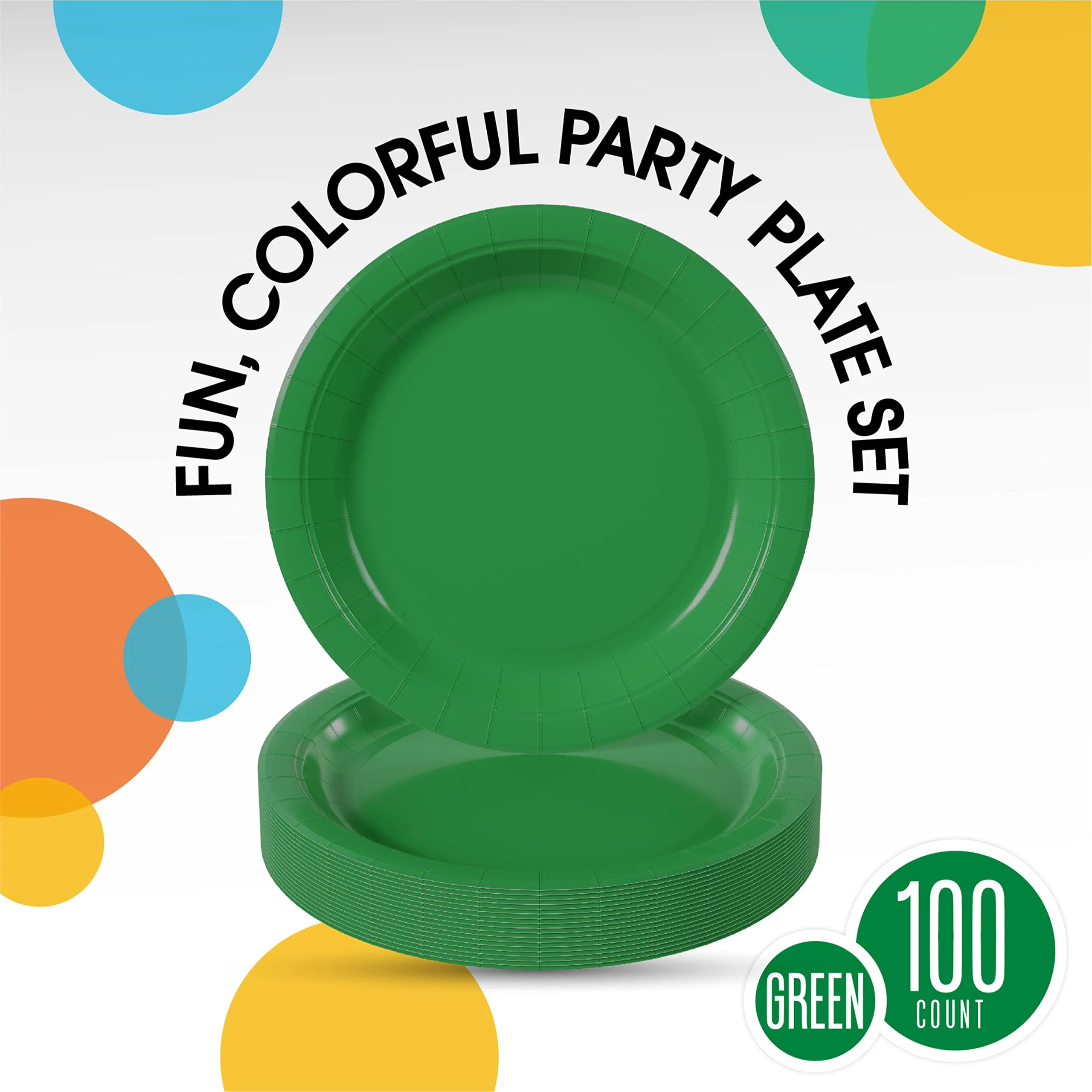7 In. Emerald Green Paper Plates | 100 Count
