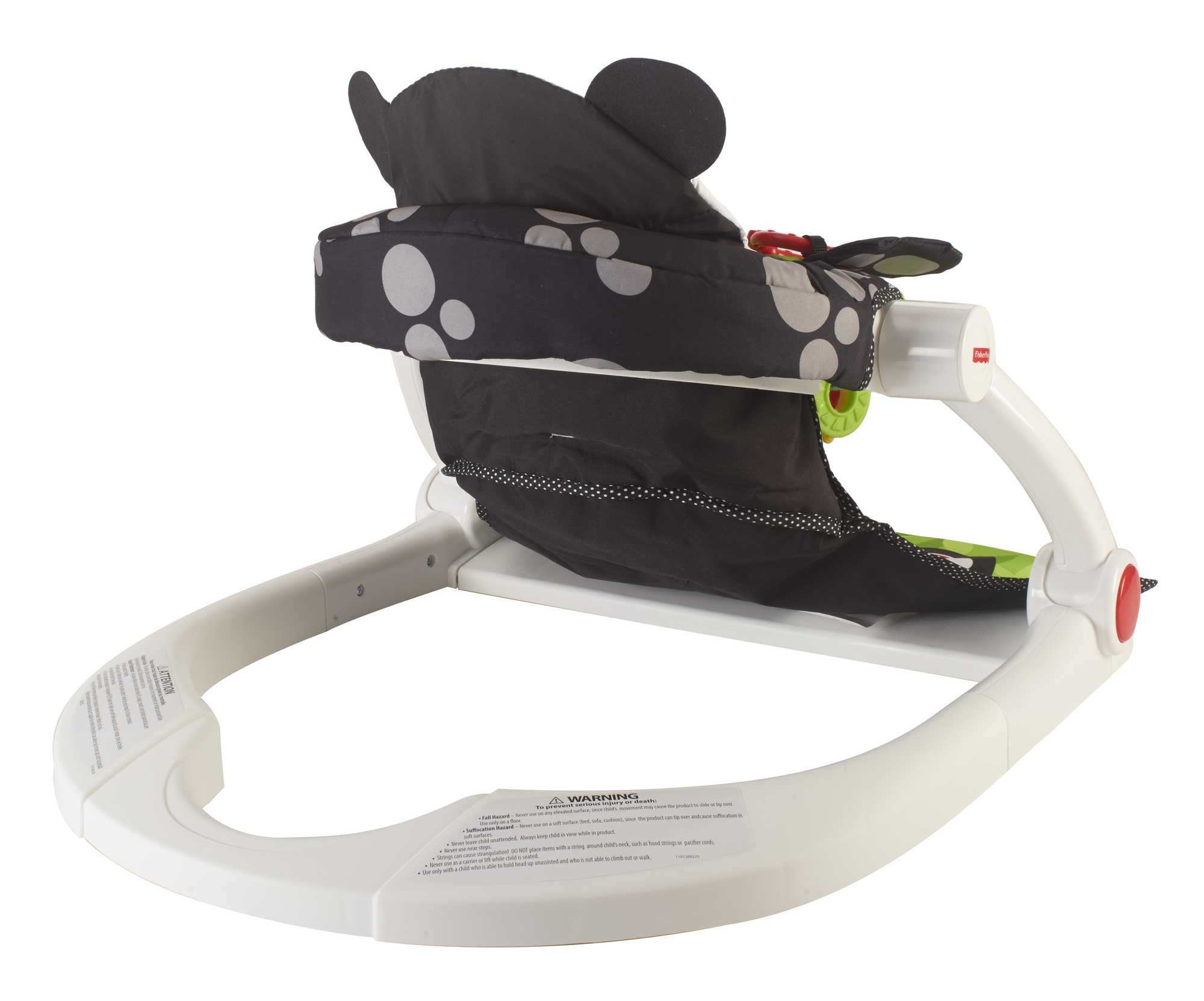 Fisher-Price Sit-Me-Up Floor Seat Portable Baby Chair With Toys Crinkle & Squeaker, Panda Paws