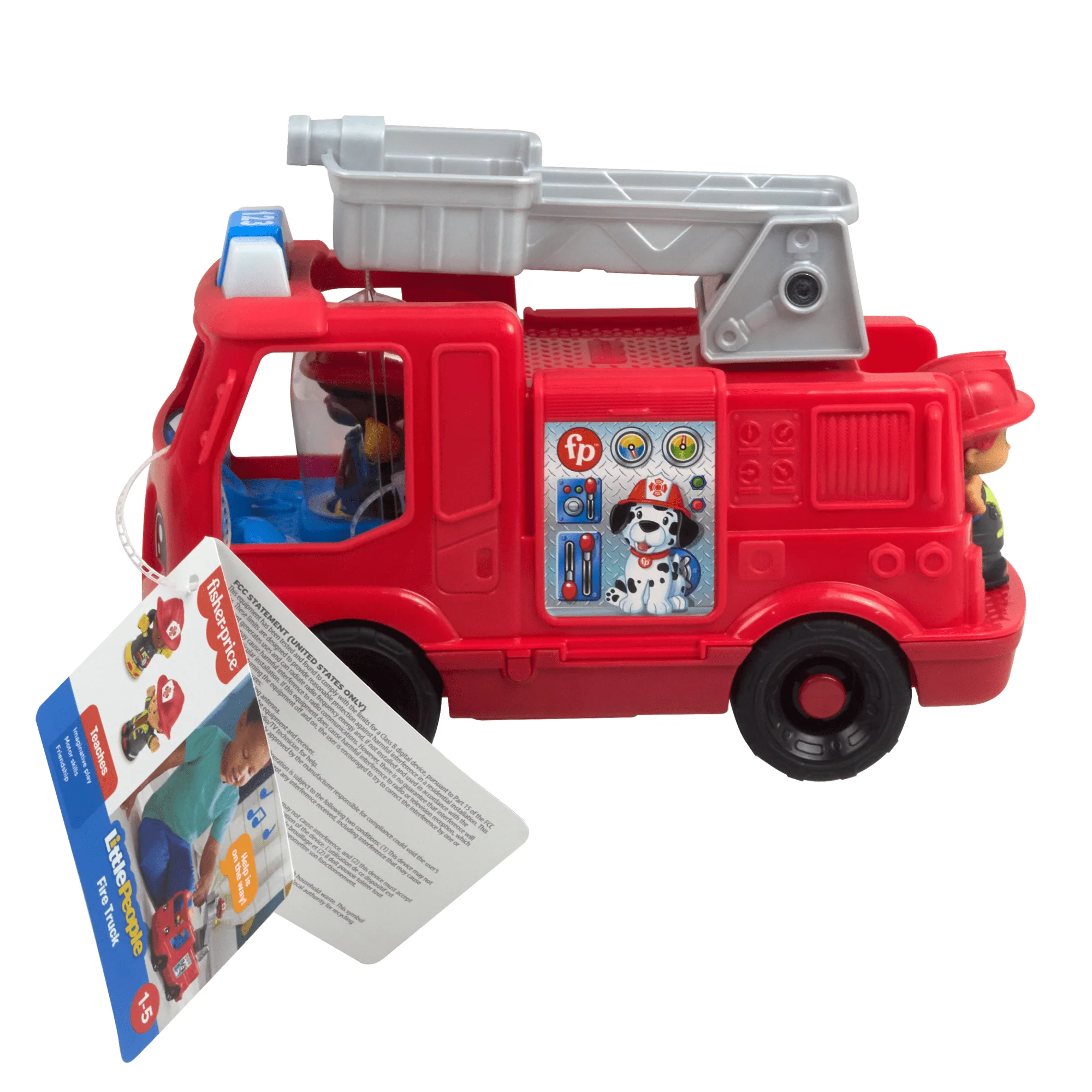 Fisher-Price Little People Fire Truck Musical Toddler Toy With Lights & 2 Figures, Multilanguage Version