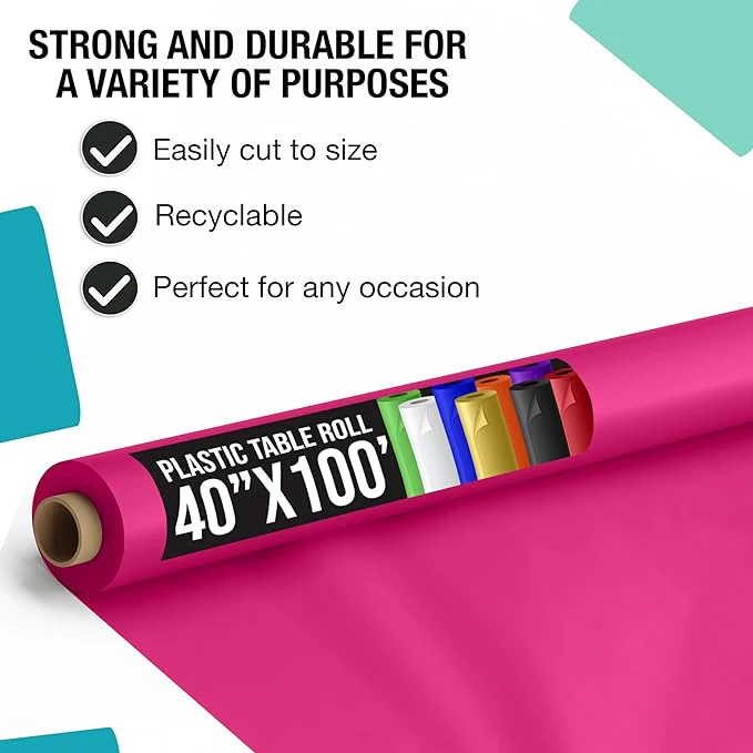 40 In. x 100 Ft. Hot Pink Table Roll