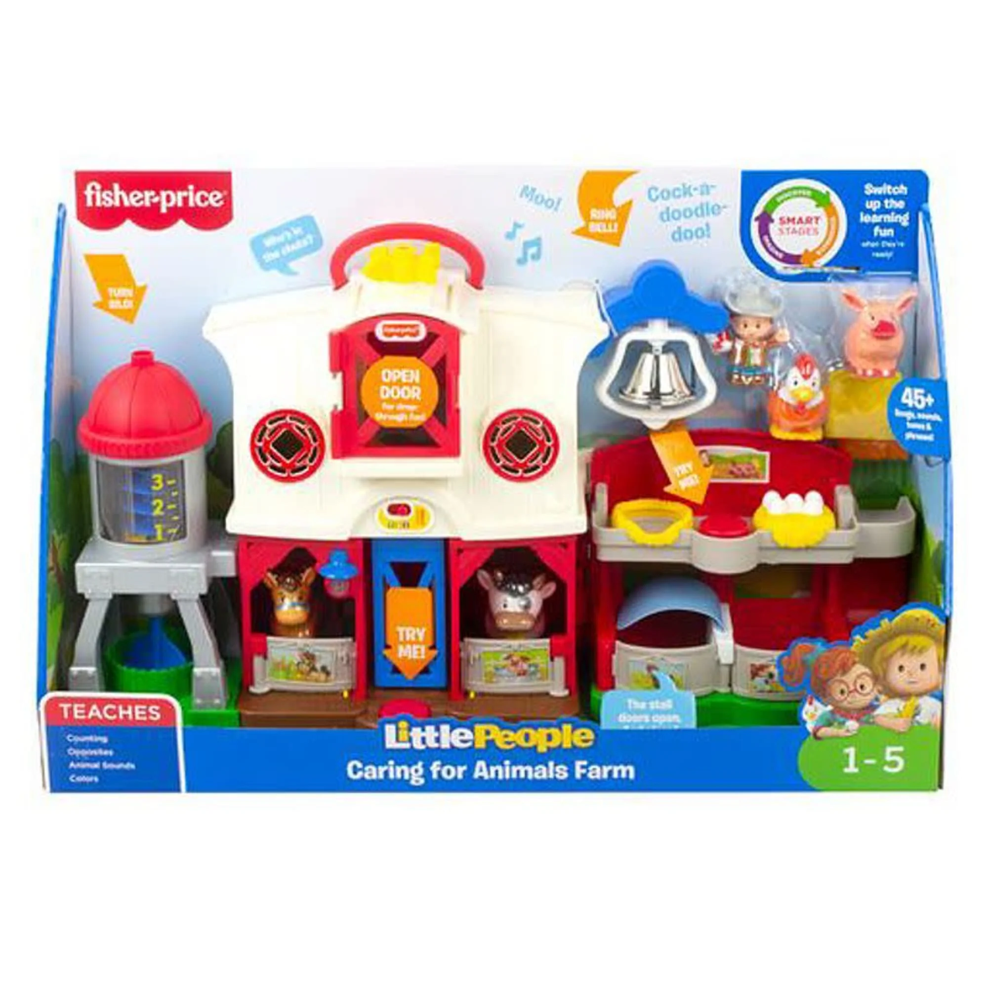 Fisher-Price Little People Farm Toy, Toddler Playset With Smart Stages Learning Content