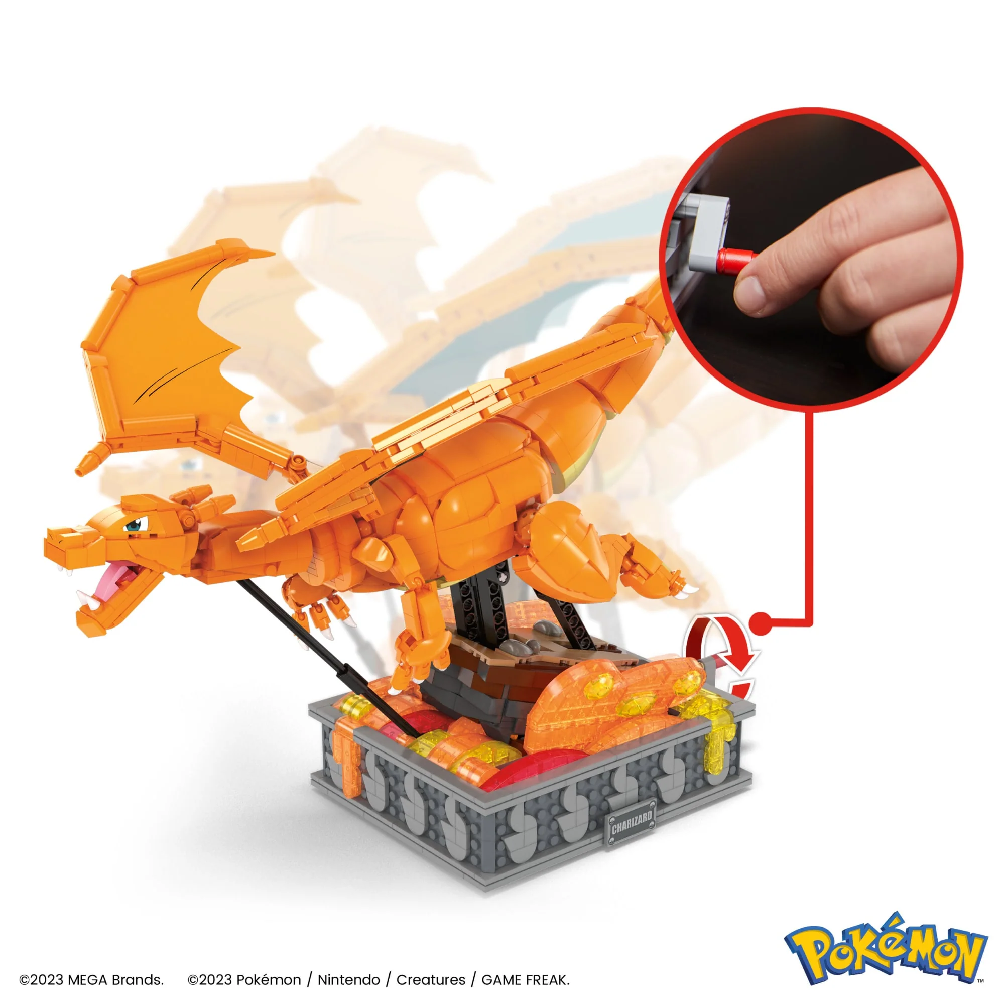 MEGA Pok��mon Charizard Building Kit With Motion (1664 Pieces) For Collectors