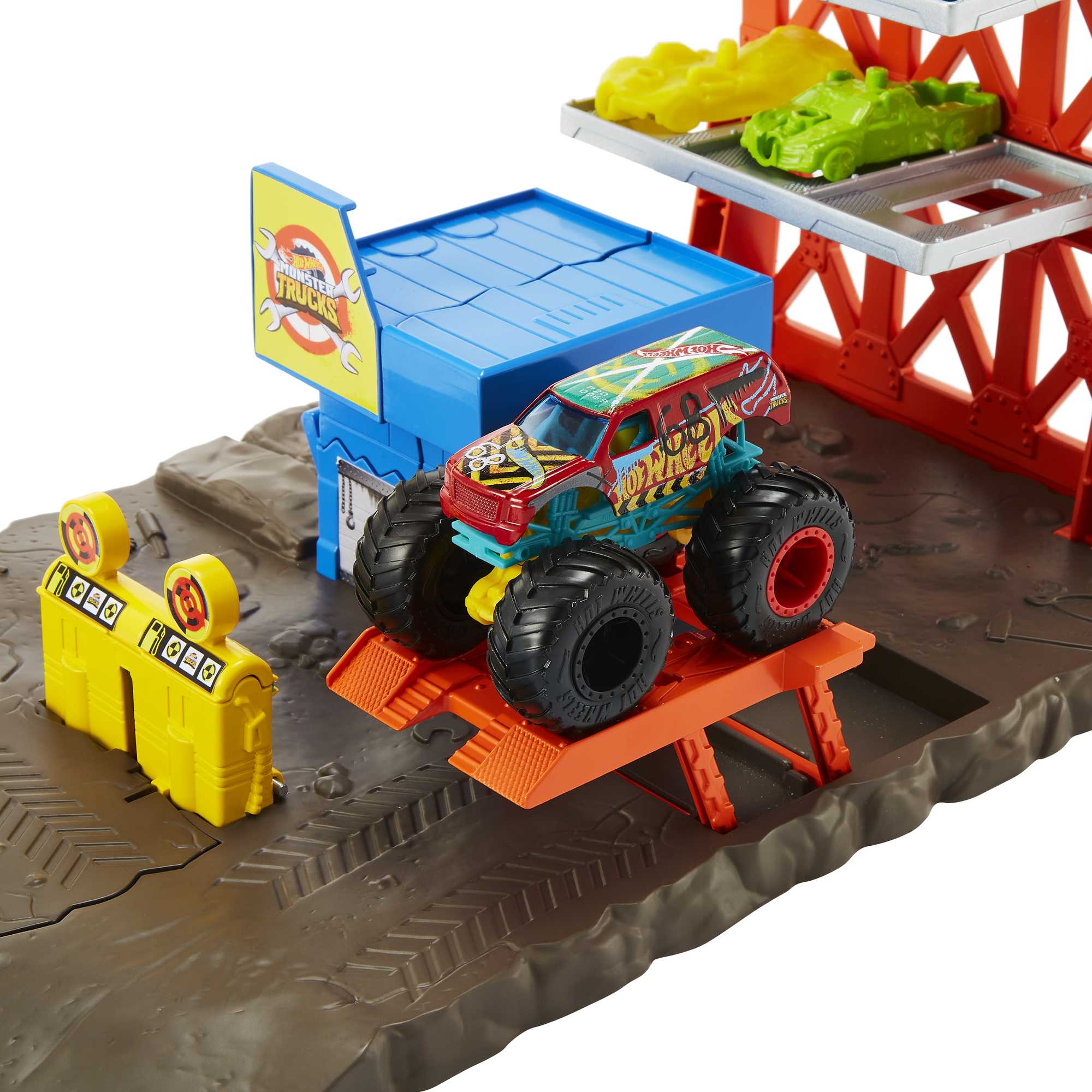 Hot Wheels Monster Trucks Pista de Juguete Estaci��n de Explosiones