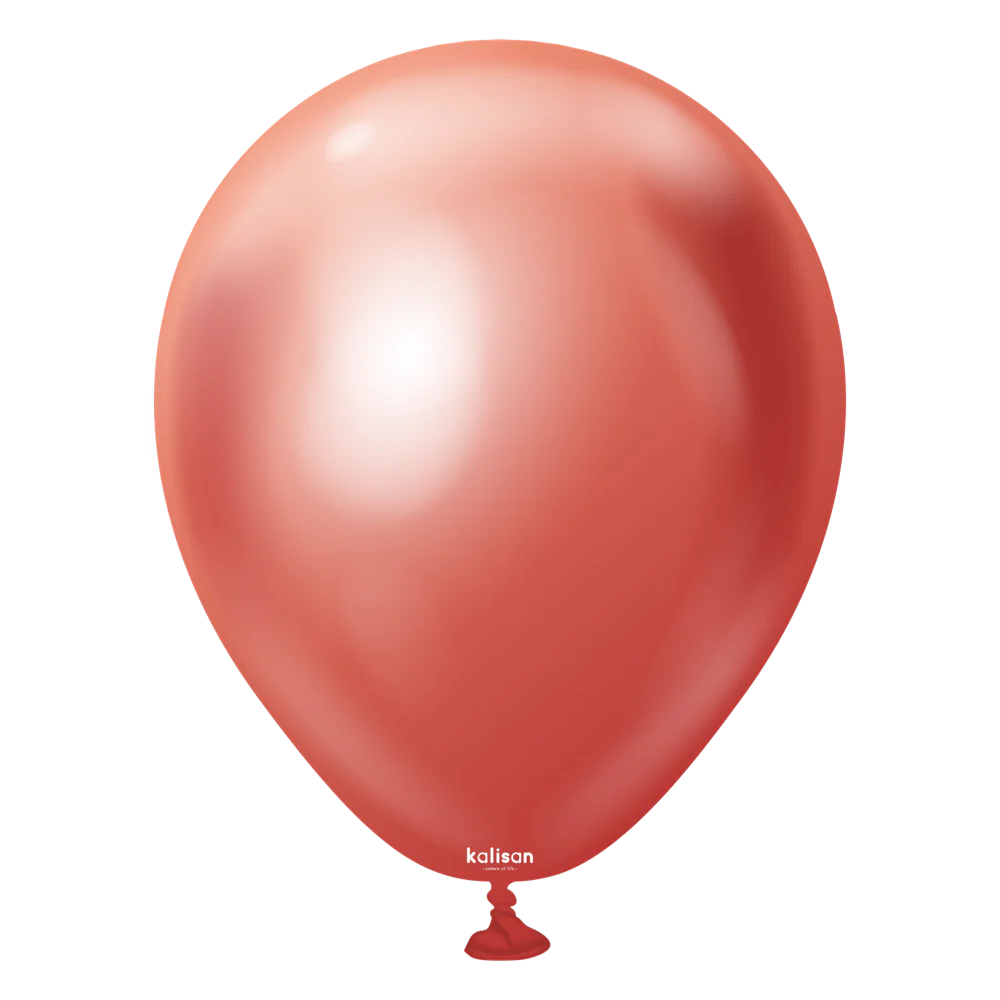 5 inch Kalisan Mirror Red Latex Balloons 100ct