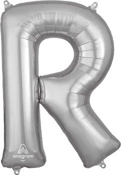 Anagram 32 inch Letter R Silver Foil Balloon 1ct