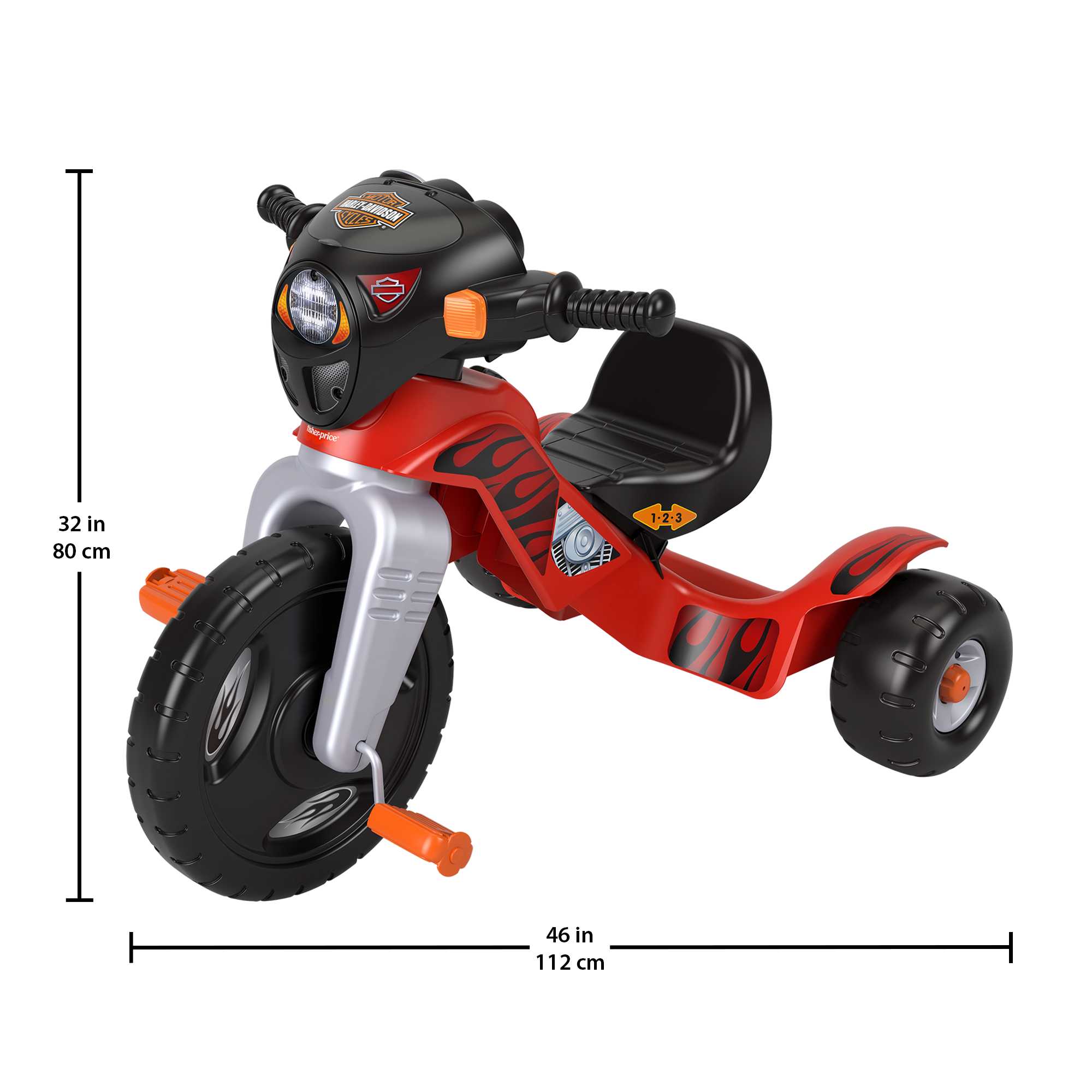 Fisher-Price Harley Davidson Tricycle For Toddlers, Lights & Sounds, Adjustable Seat