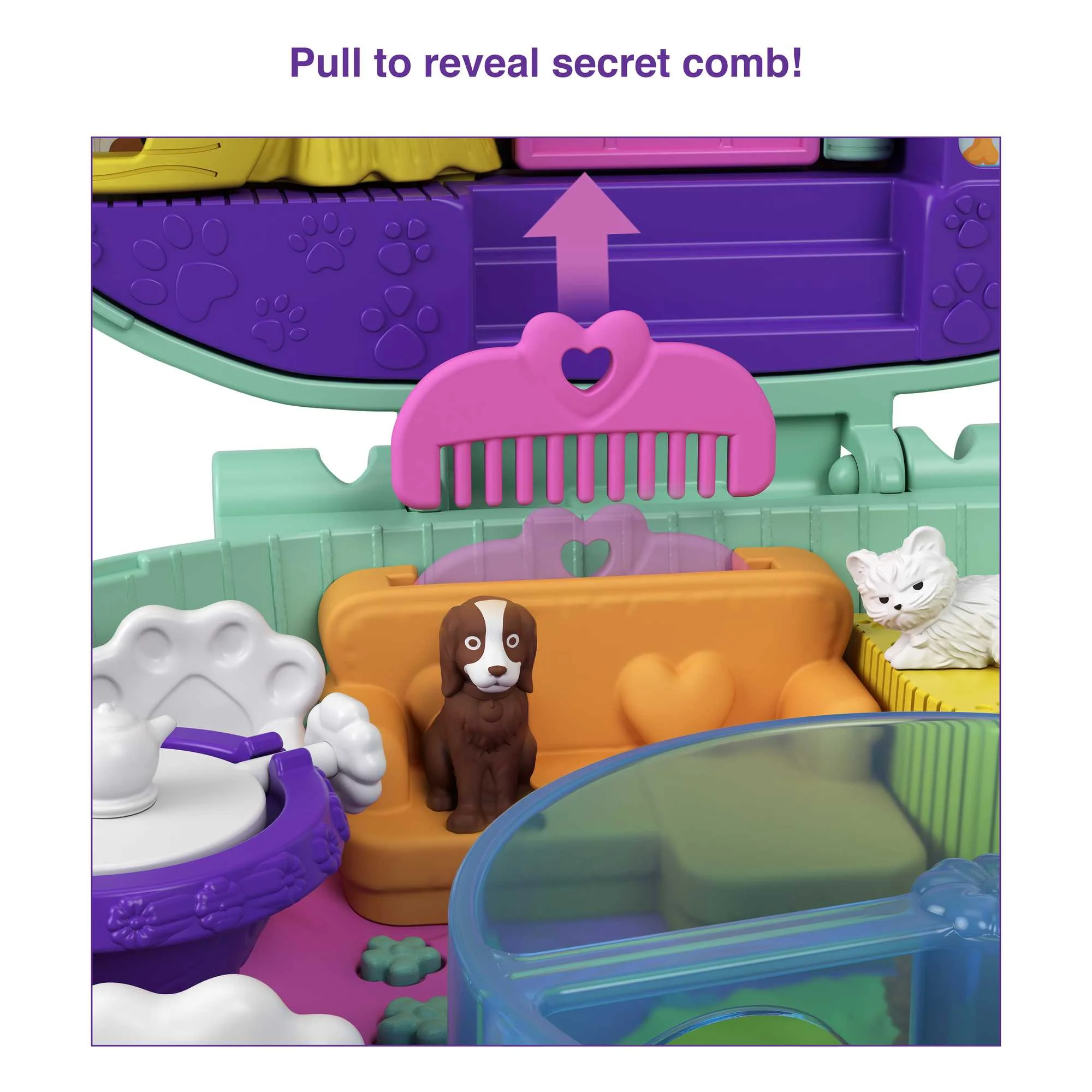 Polly Pocket Hedgehog Cafe Compact, 2 Micro Dolls, 2 Animal Figures