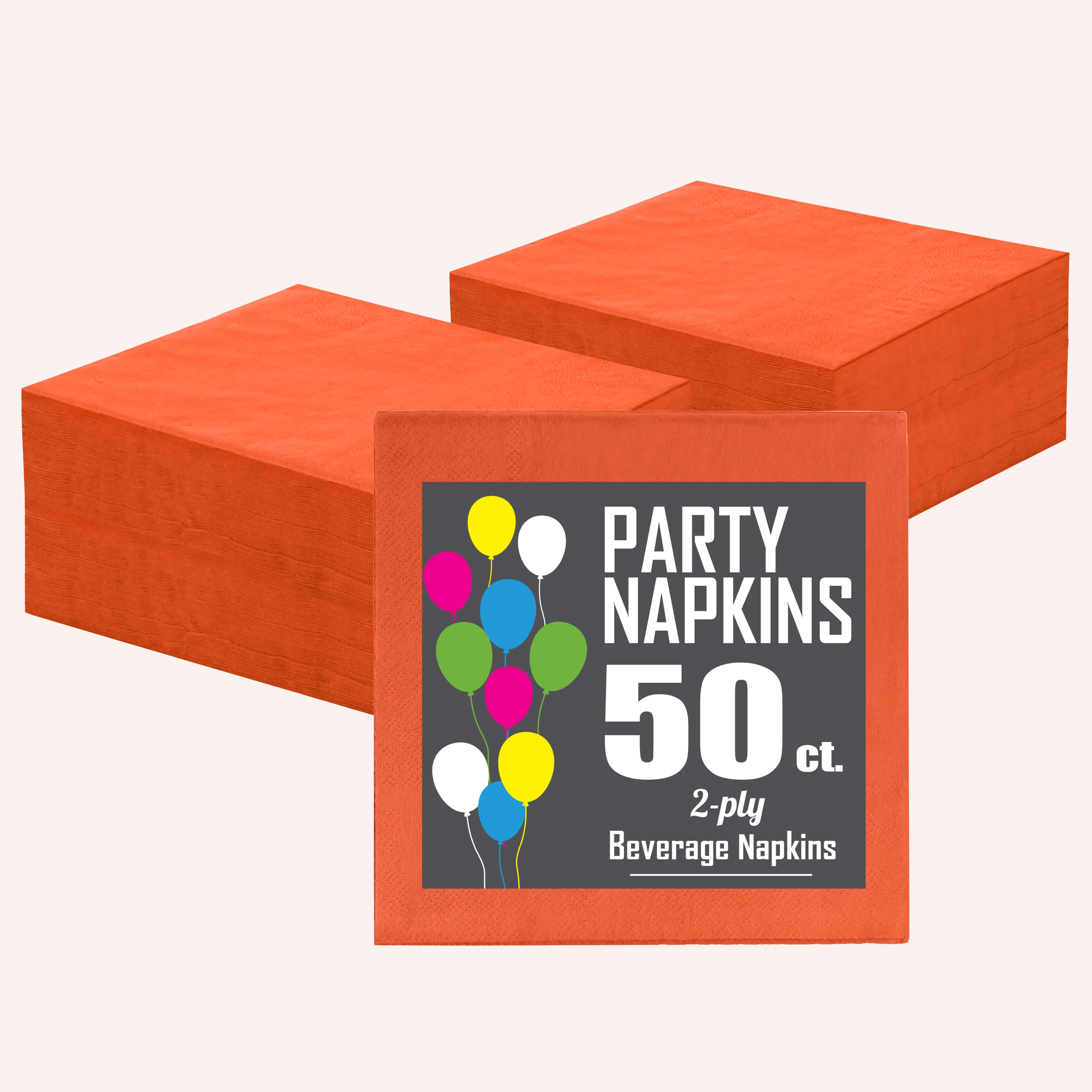 Orange Beverage Napkins | 50 Count