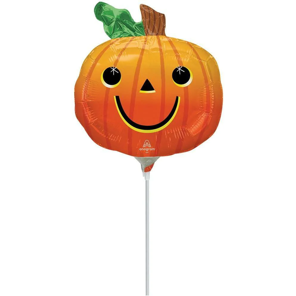 Anagram Smiley Pumpkin 14in Mini Foil Balloon FLAT