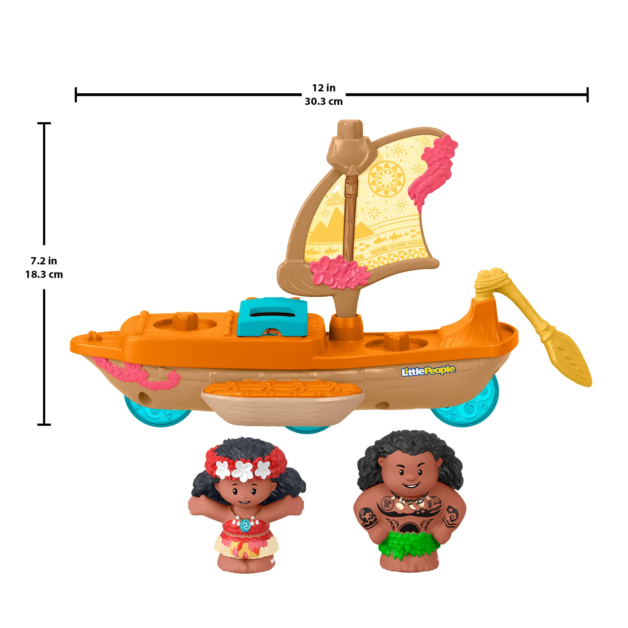 Disney Princess Moana Toys, Moana & Maui's Canoe, Fisher-Price Little People Toddler Toys