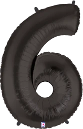 Betallic 6 Black 34 inch Shaped Foil Balloon Packaged 1ct
