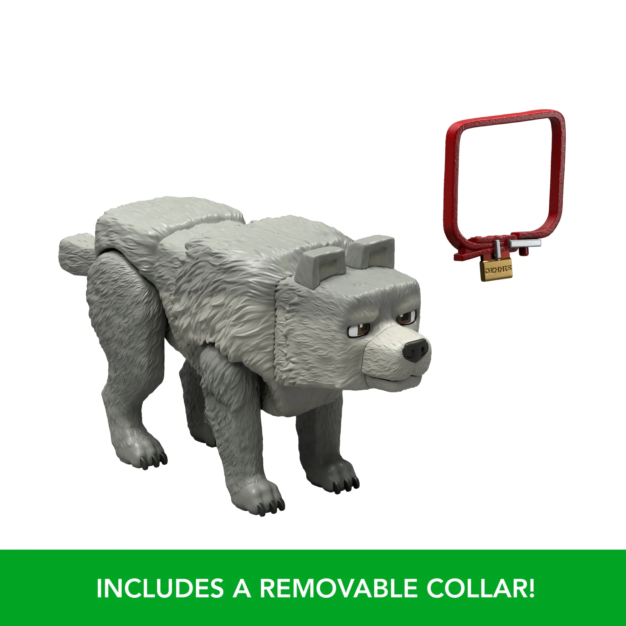 Minecraft Dennis The Wolf Action Figure & Accessories, 3.25-Inch Toy Set Inspired By A Minecraft Movie