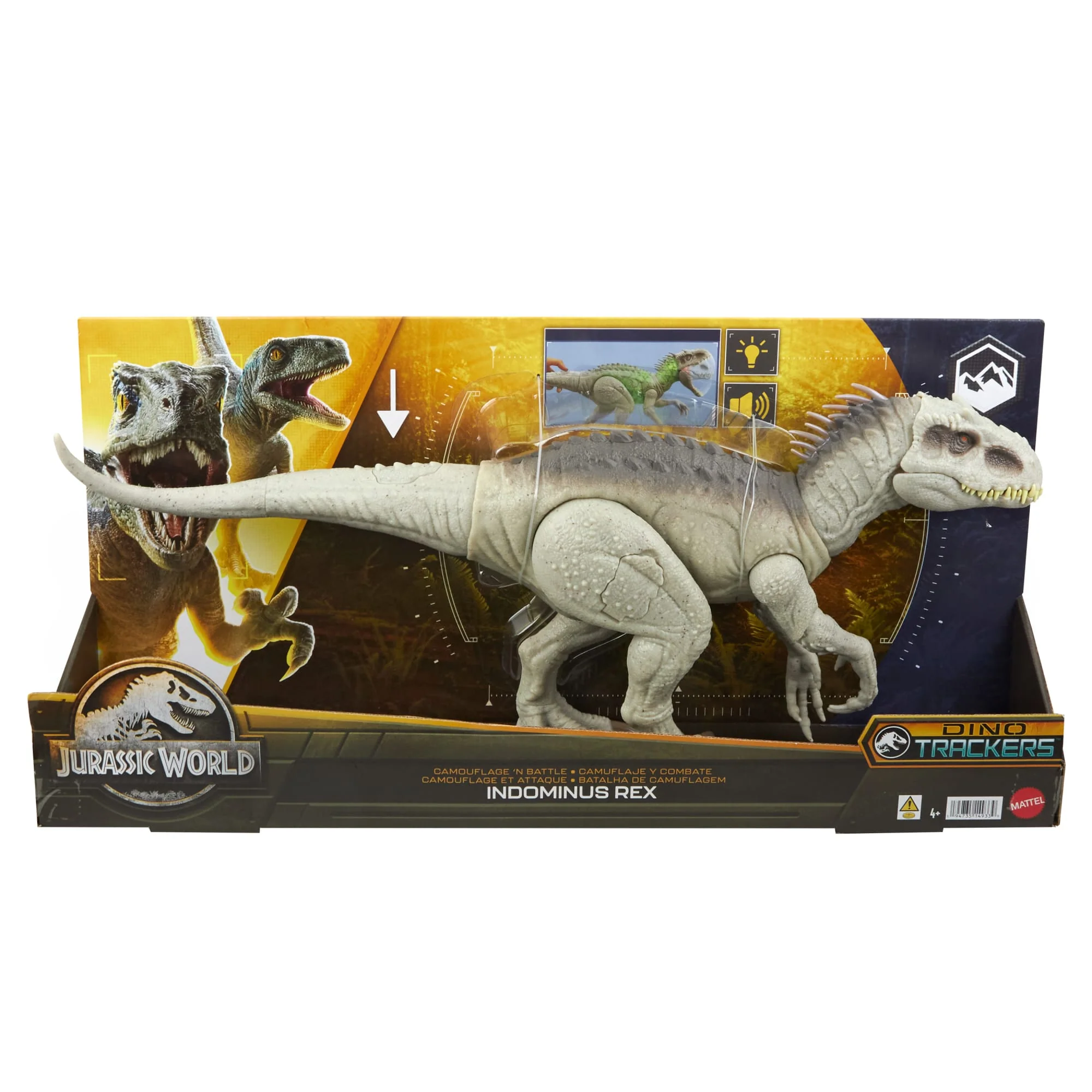 Jurassic World Camouflage 'n Battle indominus Rex Action Figure Toy With Lights, Sound & Motion
