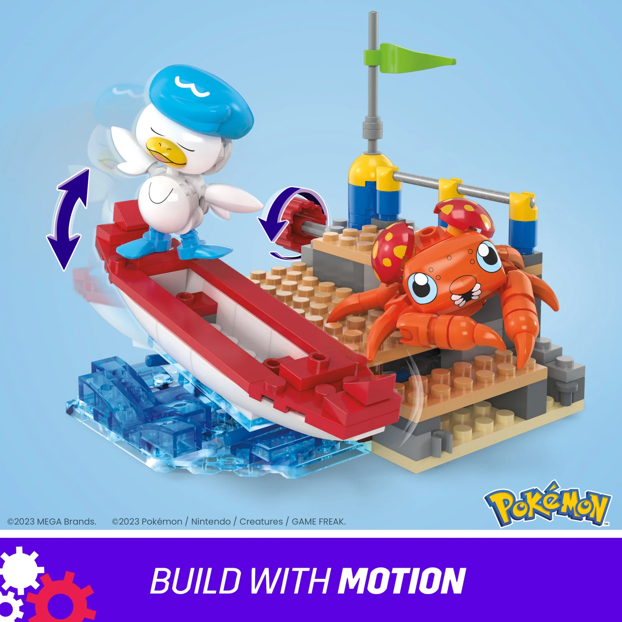 MEGA Pok��mon Quaxly And Paras Building Toy Kit With 2 Action Figures (188 Pieces) For Kids