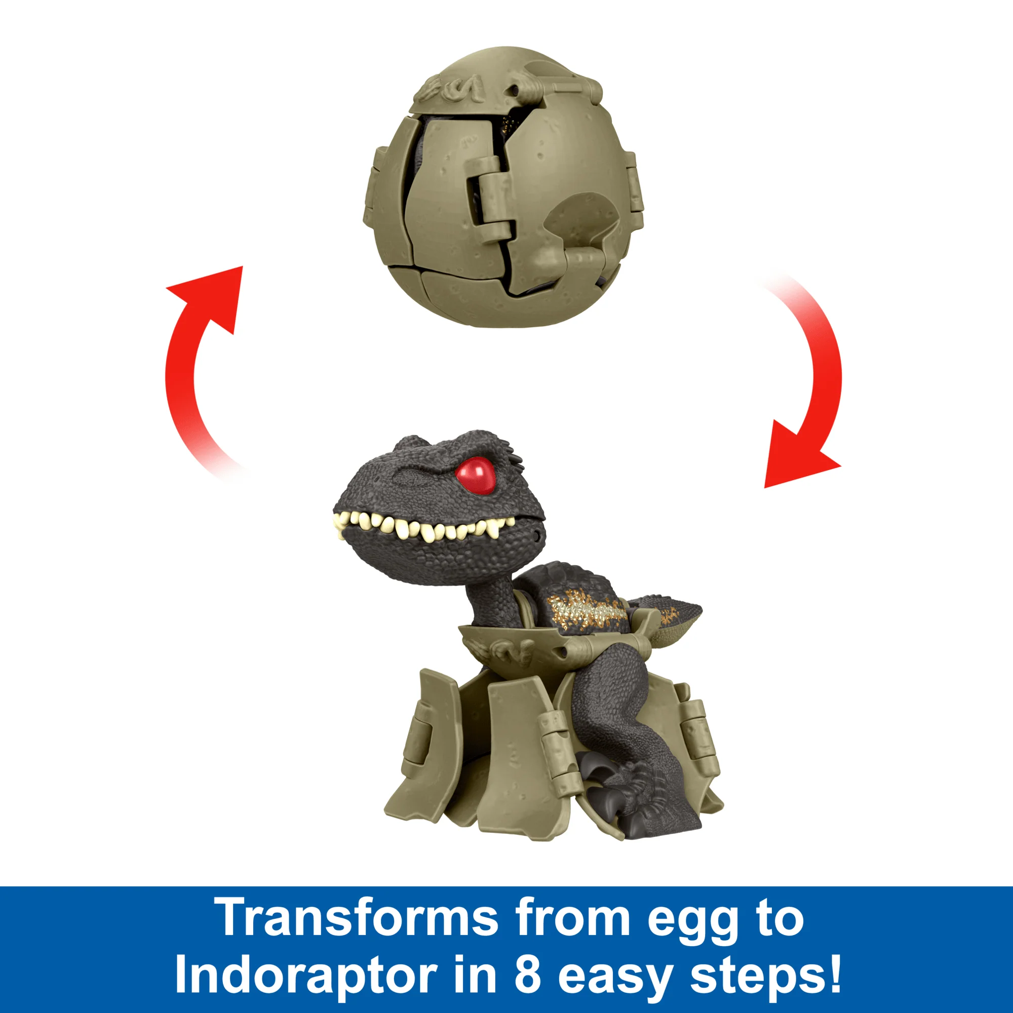 Jurassic World Egg To Indoraptor Dinosaur Transforming Toy Hidden Hatchers