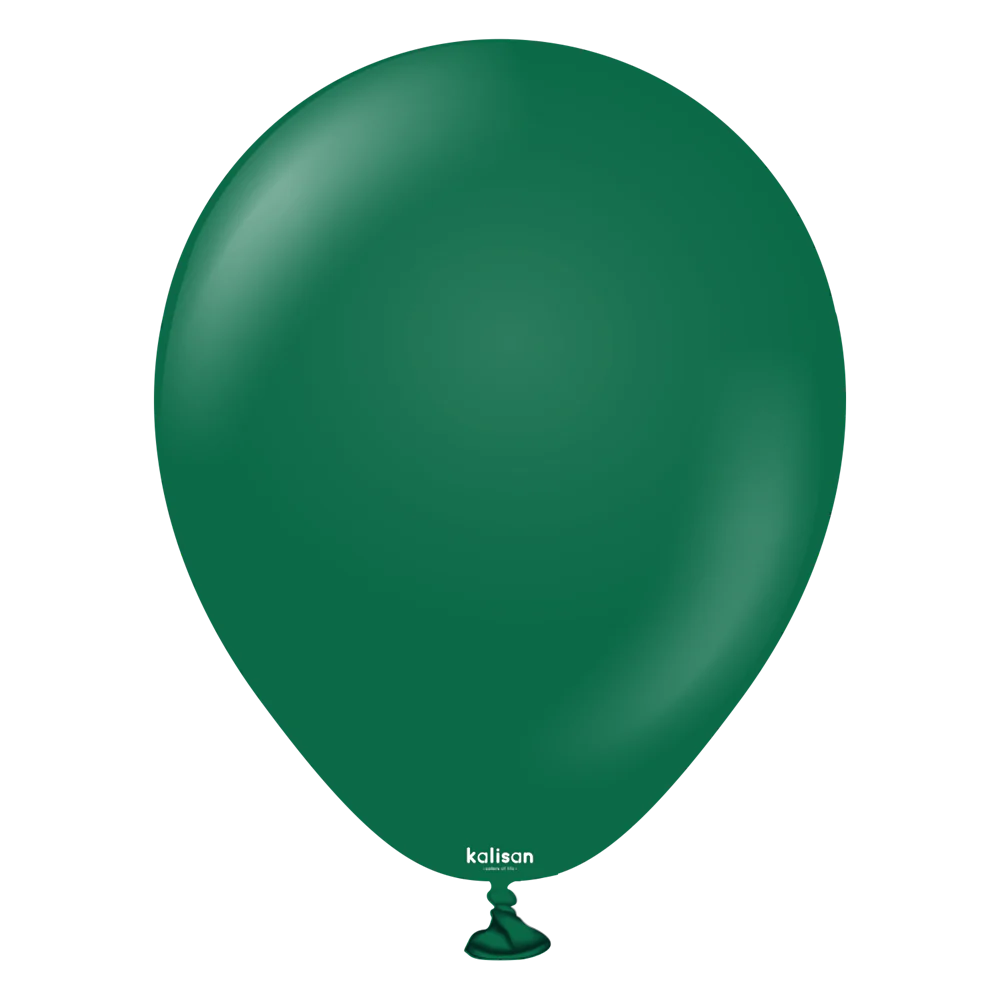 5 inch Kalisan Standard Dark Green Latex Balloons 100ct