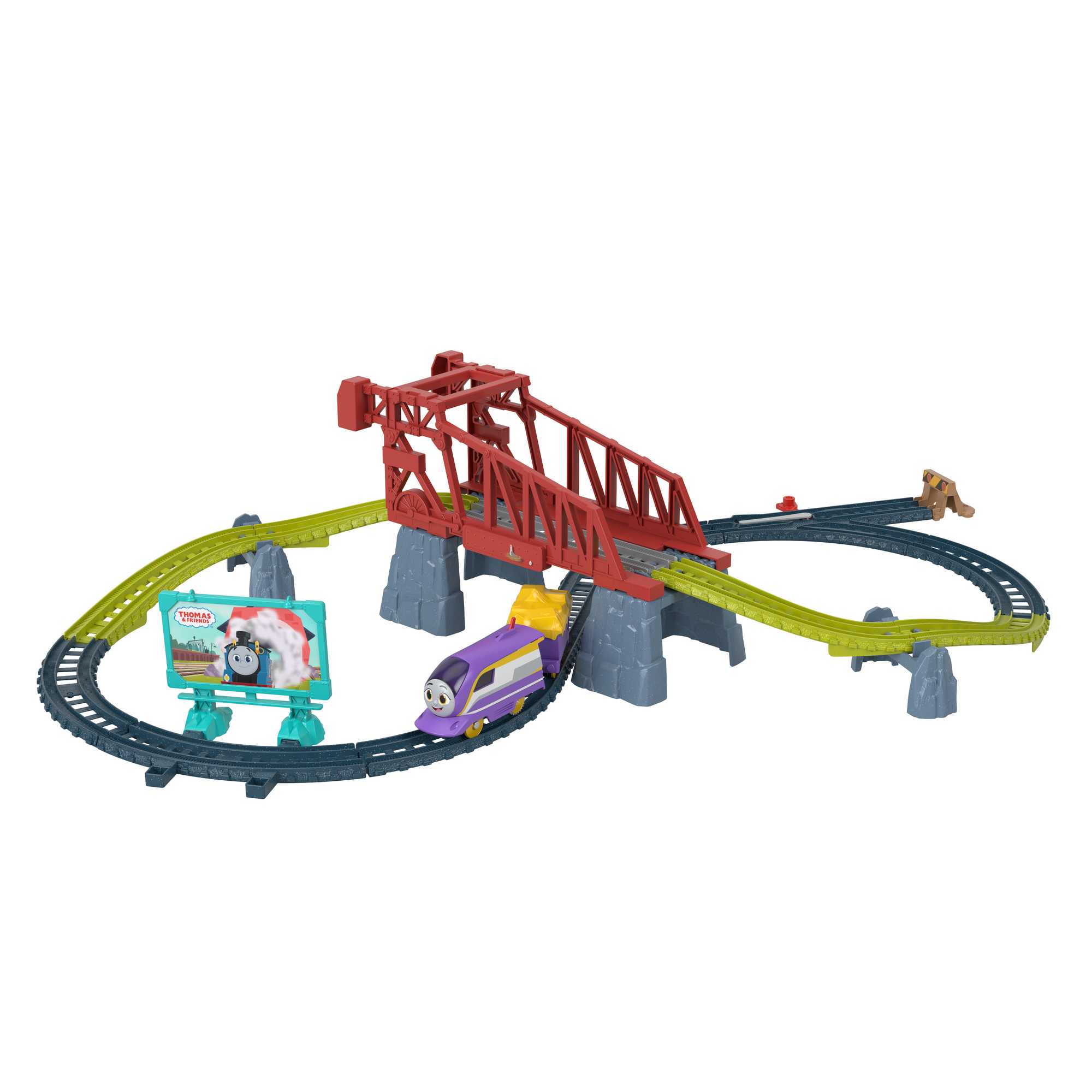 Thomas And Friends Vicarstown Bridge Train Set, Figure-8 Track Set With Motorized Kana Engine