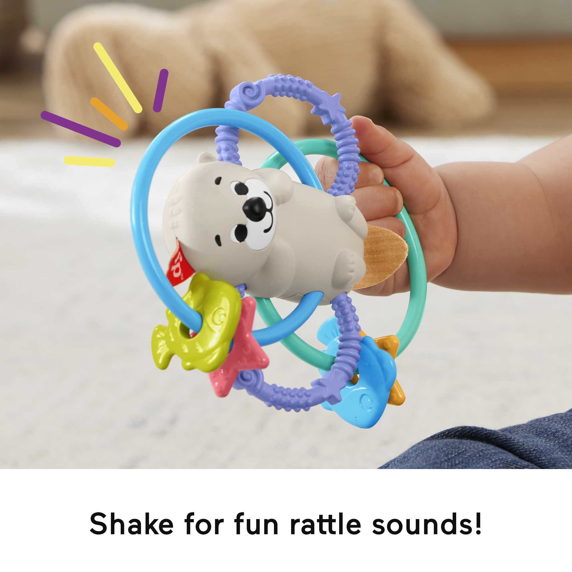 Fisher-Price Baby Rattle And BPA-Free Teething Toy For Newborns, Twist & Teethe Otter