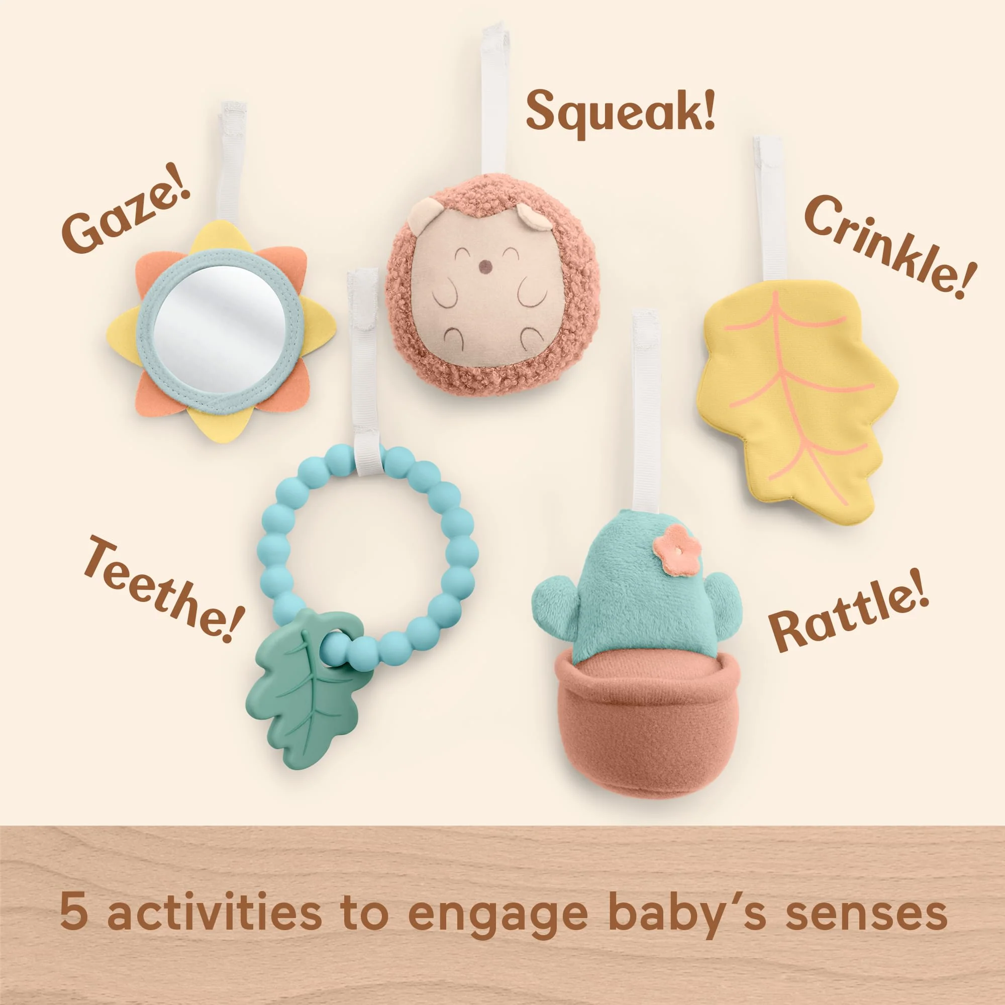 Fisher-Price Wood Baby Playmat Lay & Play Deluxe Activity Gym With Wooden Frame & Tummy Time Sensory Toys For Newborns 0+ Months