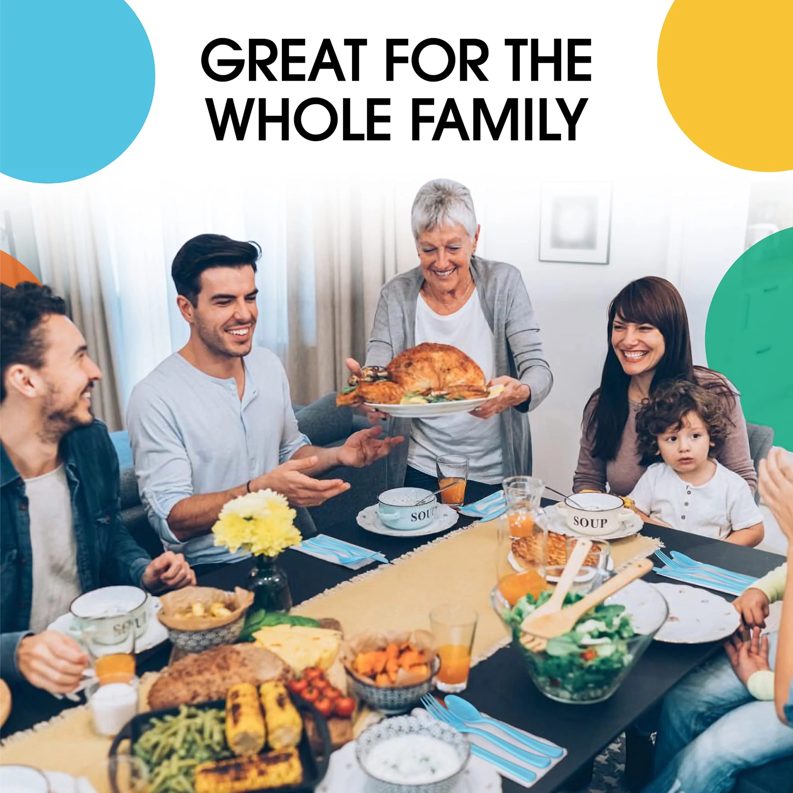 Light Blue Cutlery Combo Set | 50 Forks 50 Spoons And 50 Knives