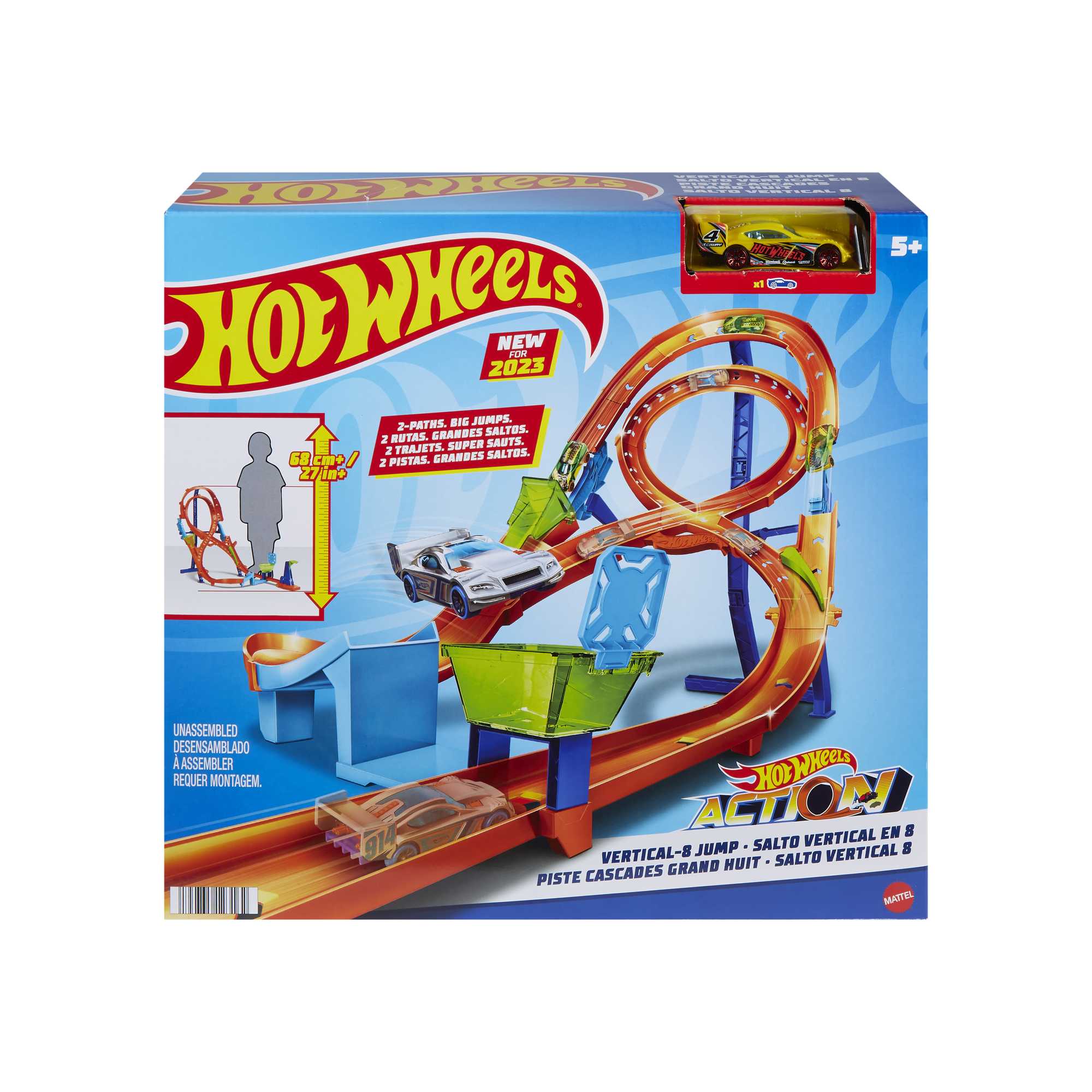 Hot Wheels Track Set With 1 Hot Wheels Car, Figure-8 Track Set
