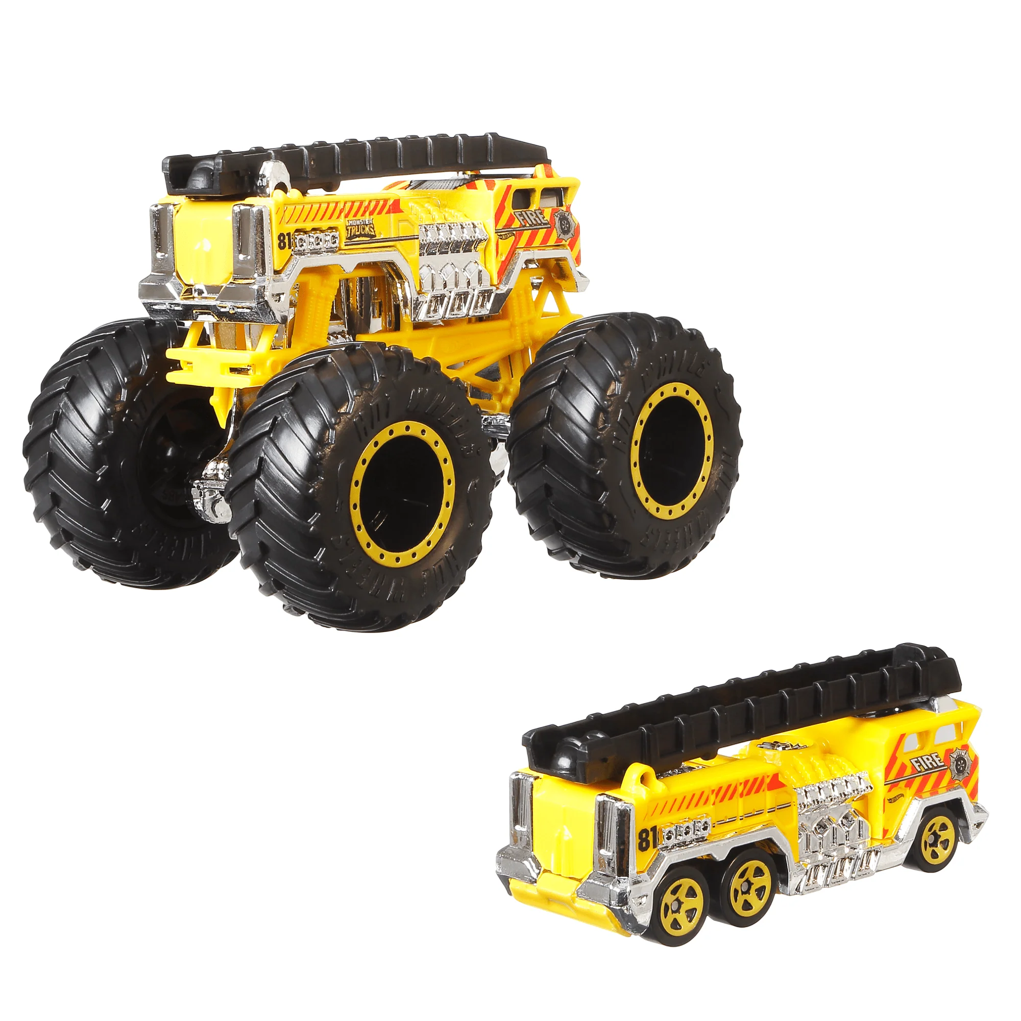 Hot Wheels Monster Trucks Veh��culo de Juguete Cami��n 5 Alarm + Auto 5 Alarm