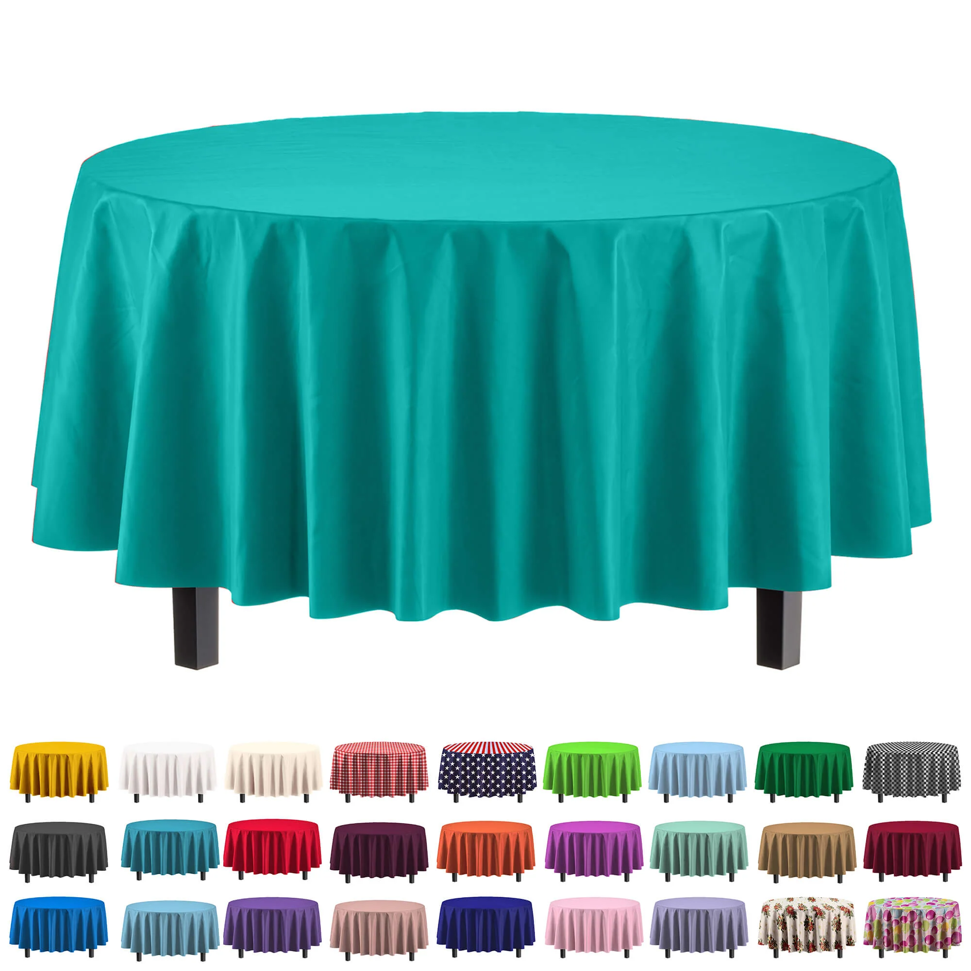 Premium Round Teal Table Cover