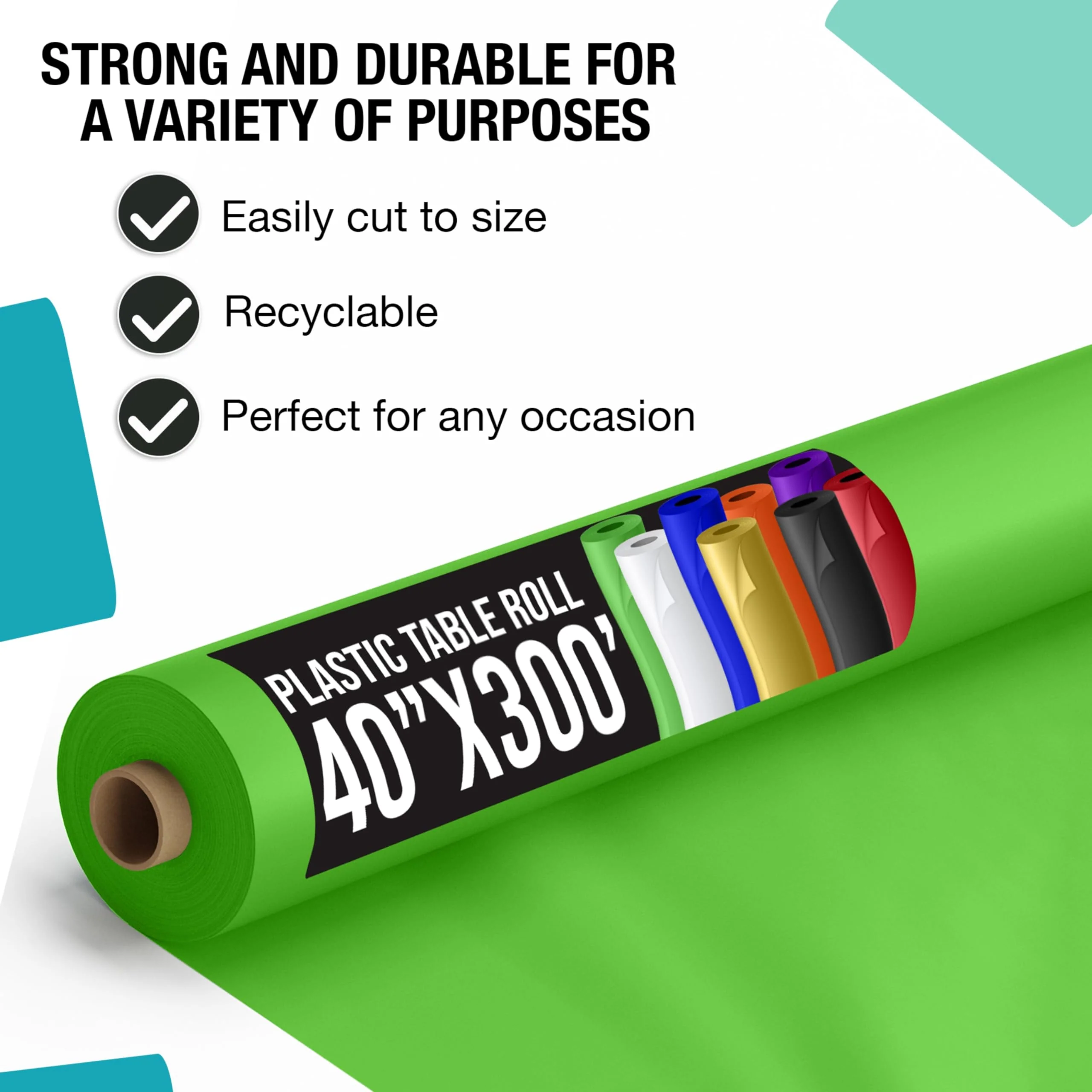 40 In. x 300 Ft. Premium Lime Green Table Roll