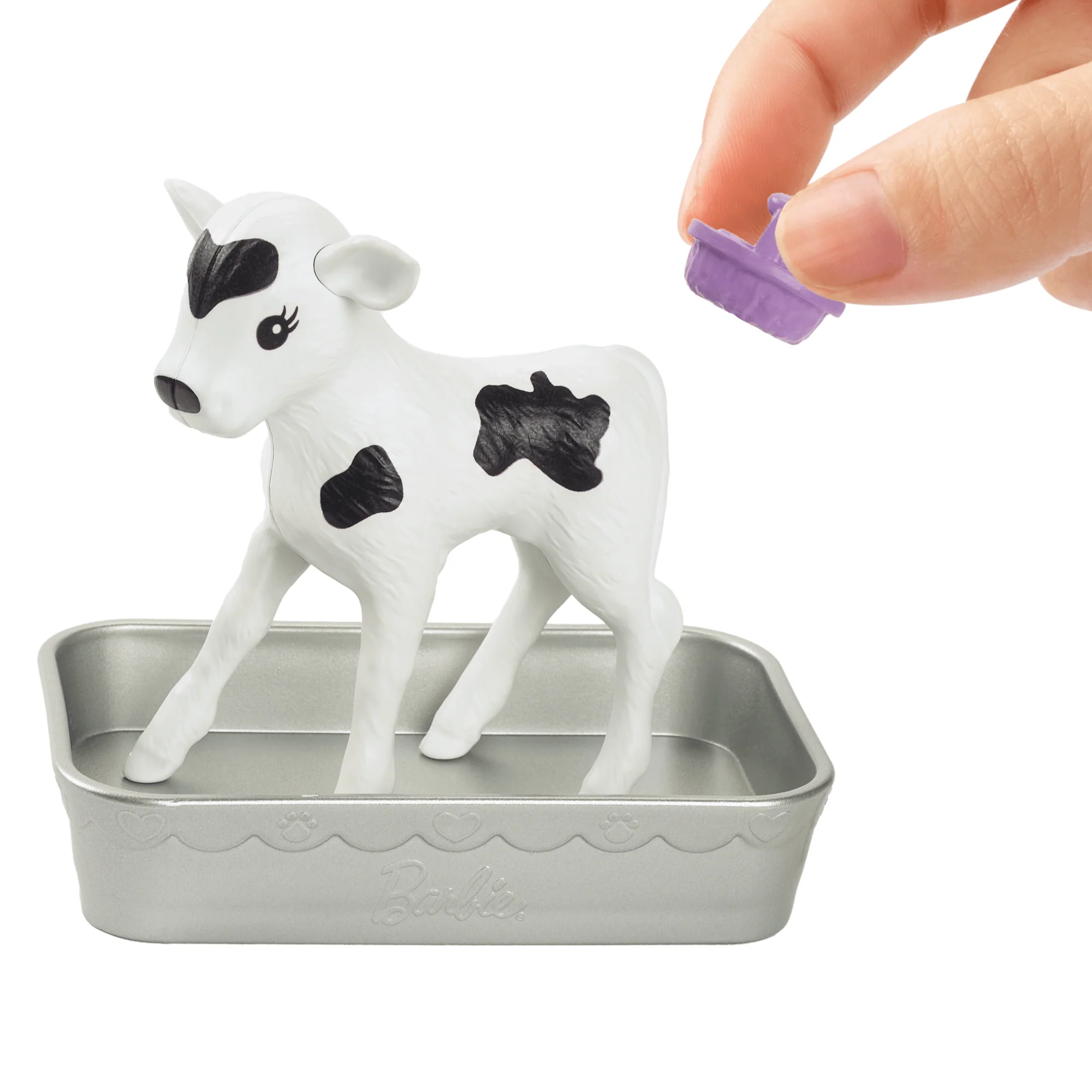 Barbie World Farm Playset With 10 Pieces Including 5 Farm Animals & Feeding Accessories