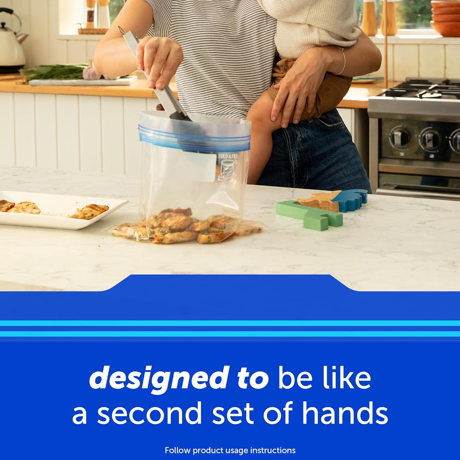 Ziploc Quart Food Storage Freezer Bags, Stay Open Design with Stand-Up Bottom, Easy to Fill, 75 Count