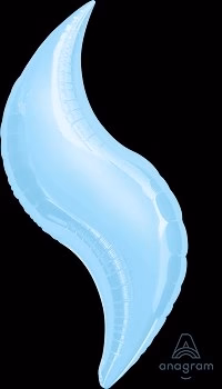 36 inch Anagram Pastel Blue Curve Foil Balloon