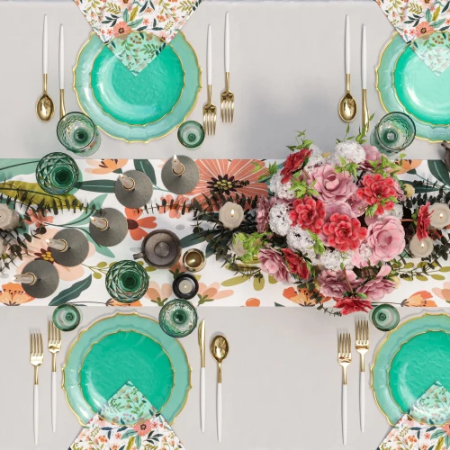 Mint/Gold Petal Plates - Combo Pack 40/40