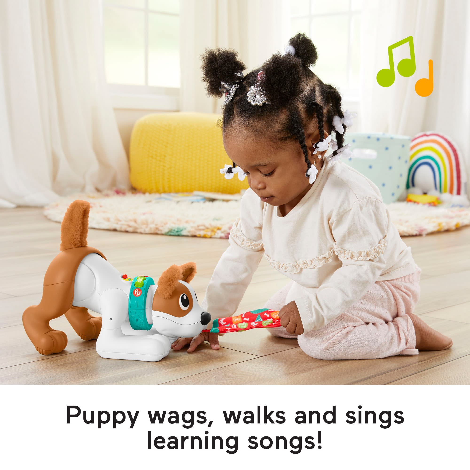 Fisher-Price 123 Crawl With Me Puppy Electronic Learning Toy With Music & Lights For Infants