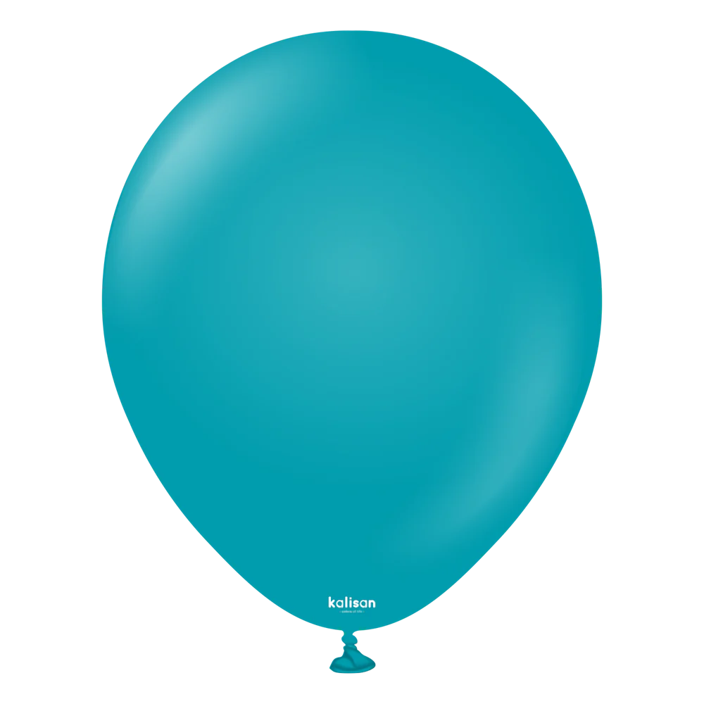 12 inch Kalisan Standard Turquoise Latex Balloons 100ct