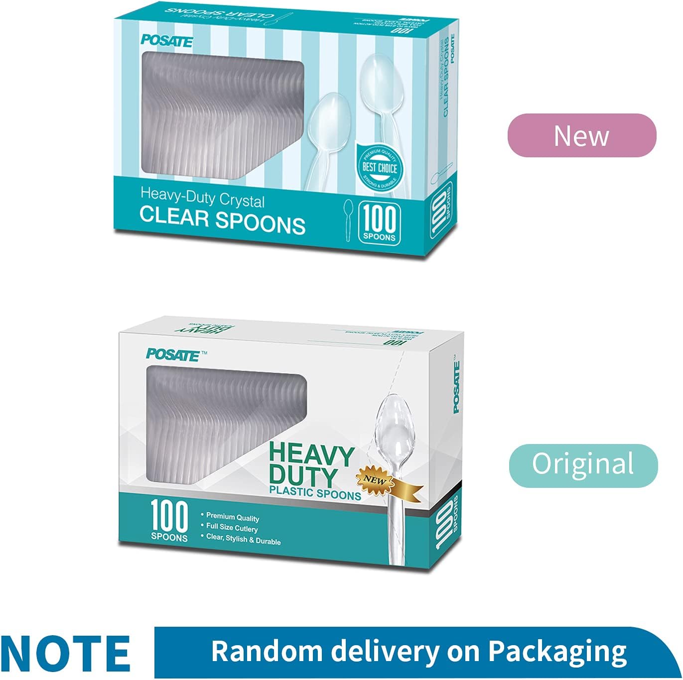 POSATE Clear Knives, Heavy-Duty Crystal (100 Knives)