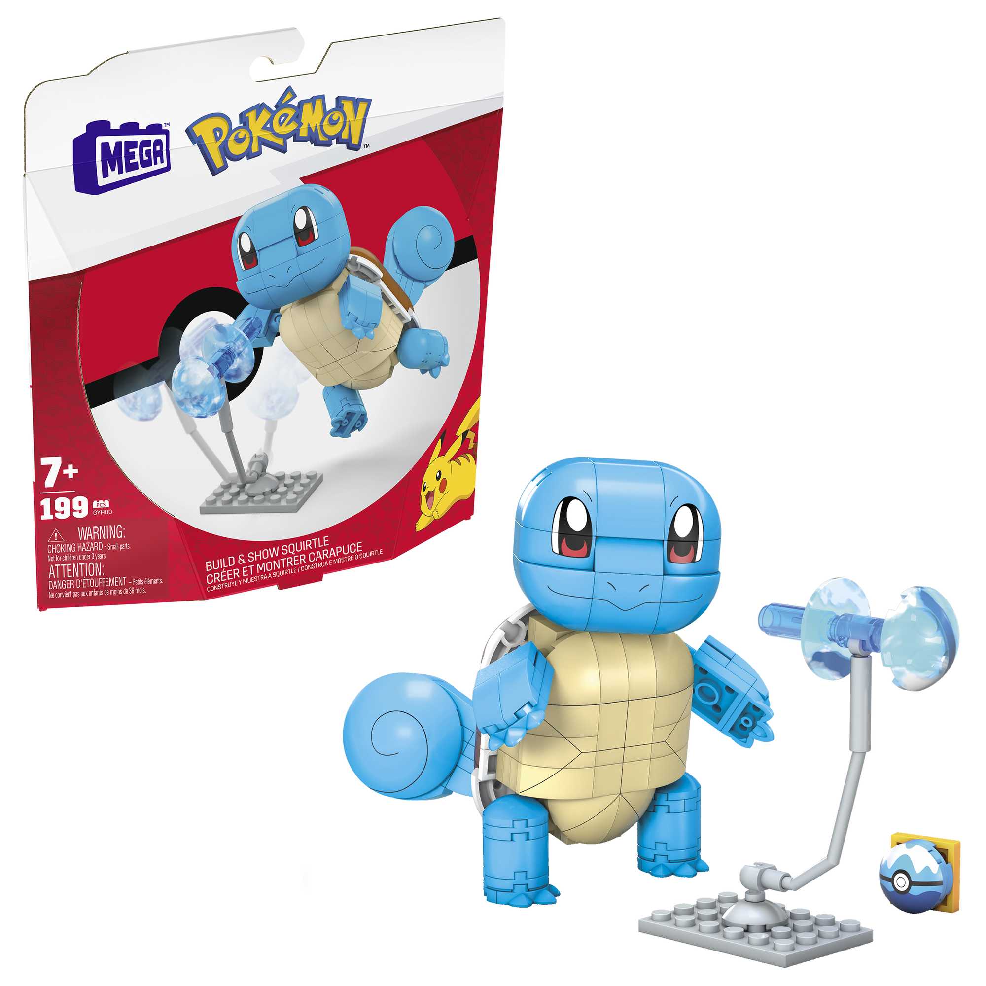 MEGA Pok��mon Building Toy Kit Build & Show Squirtle (199 Pieces) For Kids