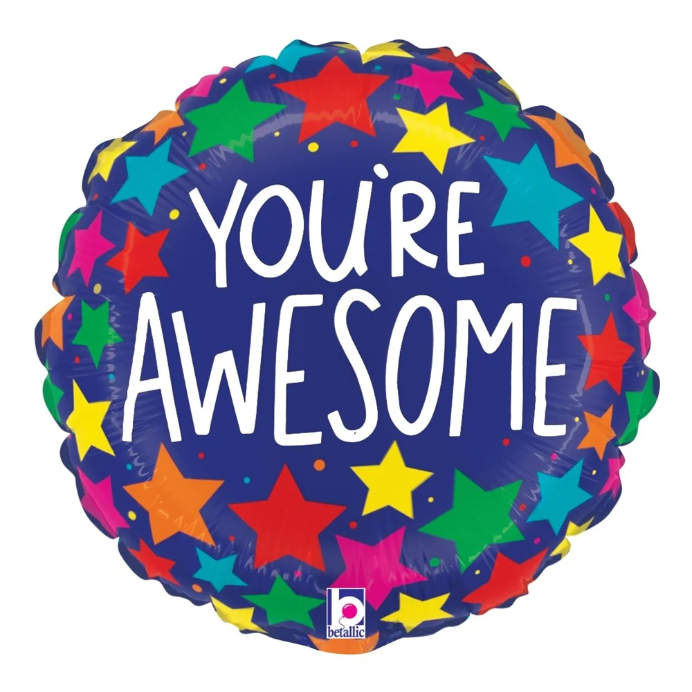 Betallic Youâ€™re Awesome Stars 9 inch Foil Balloon 1ct