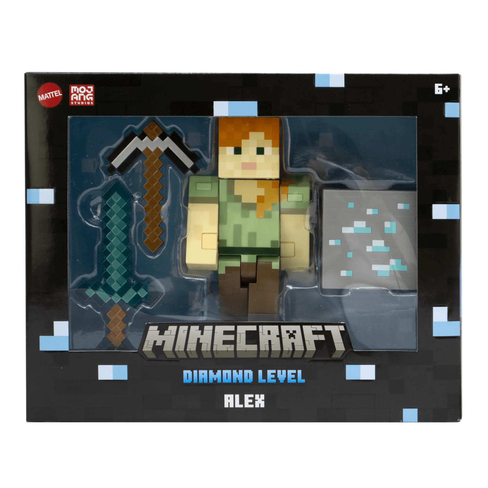 Minecraft Diamond Level Alex Action Figure, Die-Cast Accessories, 5.5-in Collector Scale