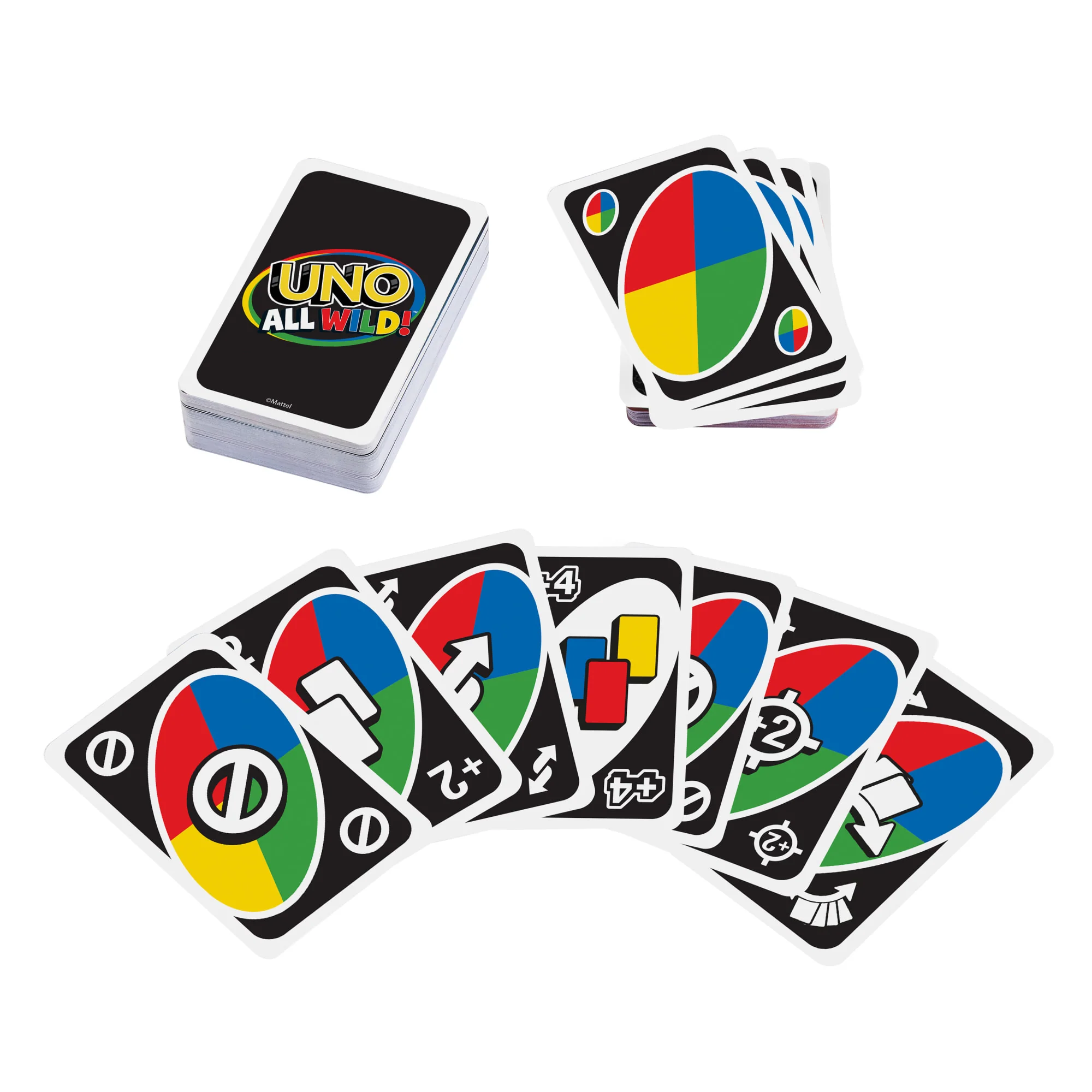 UNO All Wild Card Game For Family Night, No Matching Colors Or Numbers Because All Cards Are Wild