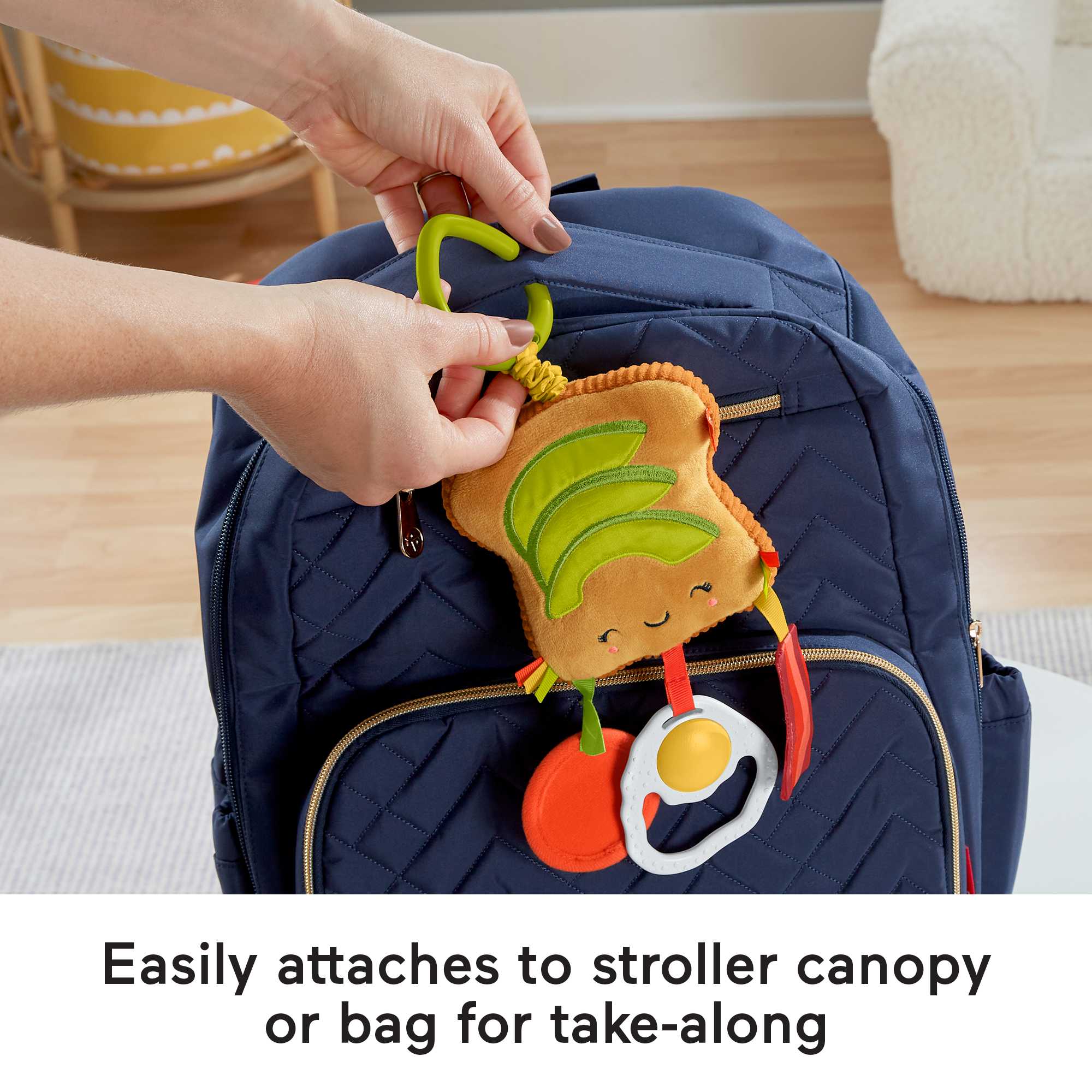 Fisher-Price Brunch & Go Stroller Toy Pretend Food Baby Toys For Sensory Play