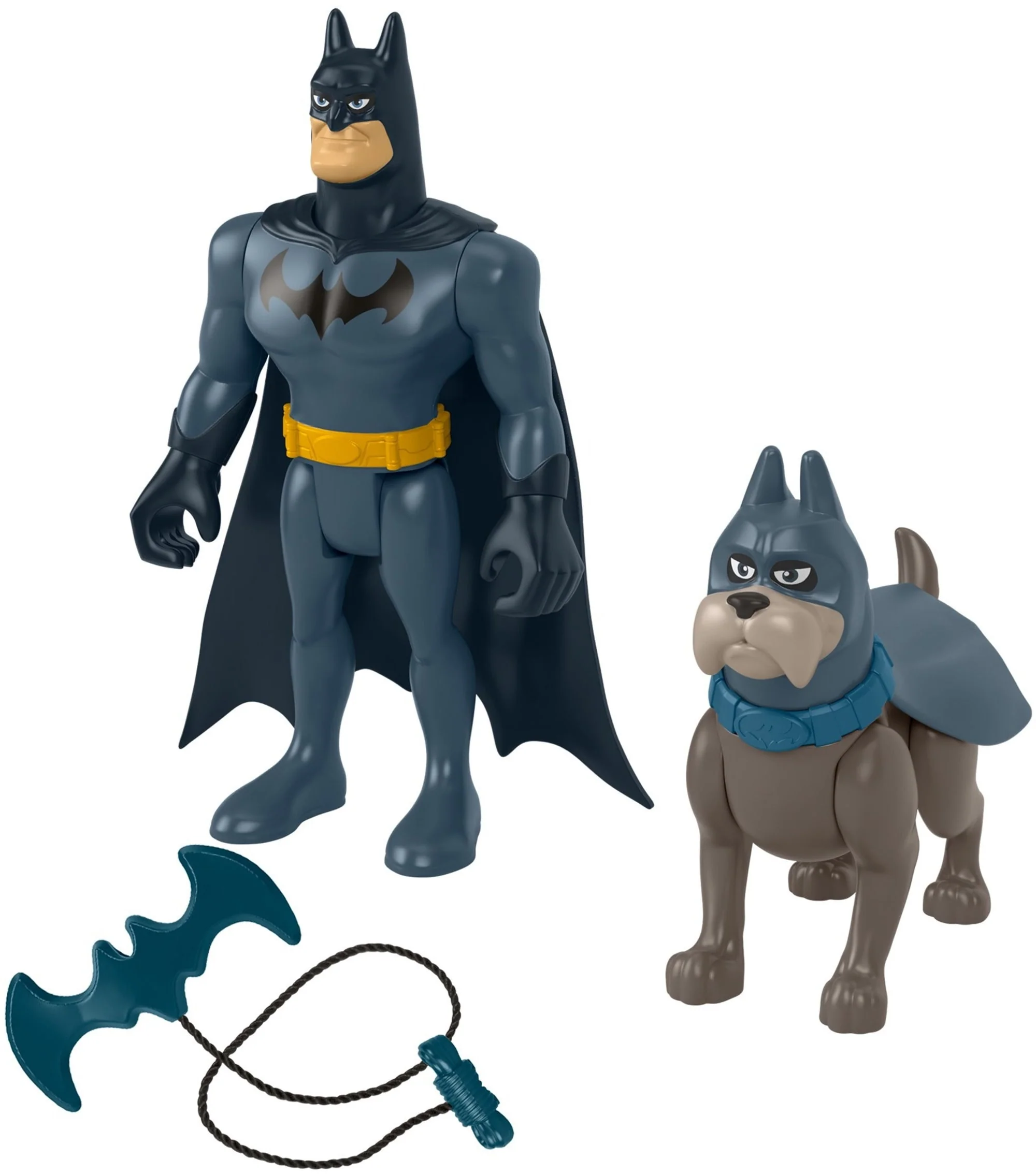 Fisher-Price DC League Of Super-Pets Batman & Ace the Hound Poseable Figure Set, 3 Pieces