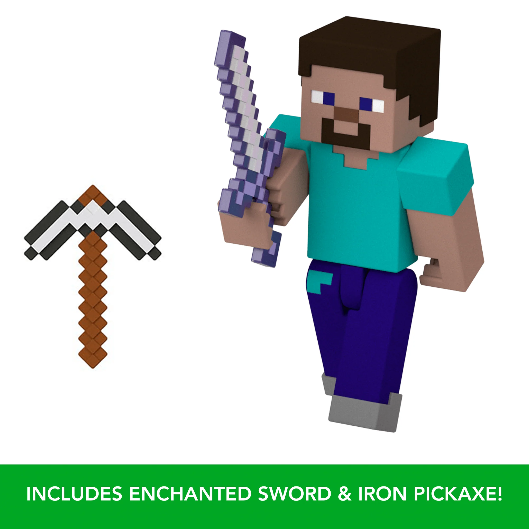 Minecraft Action Figures & Accessories Collection, 3.25-in Scale & Pixelated Design (Characters May Vary)