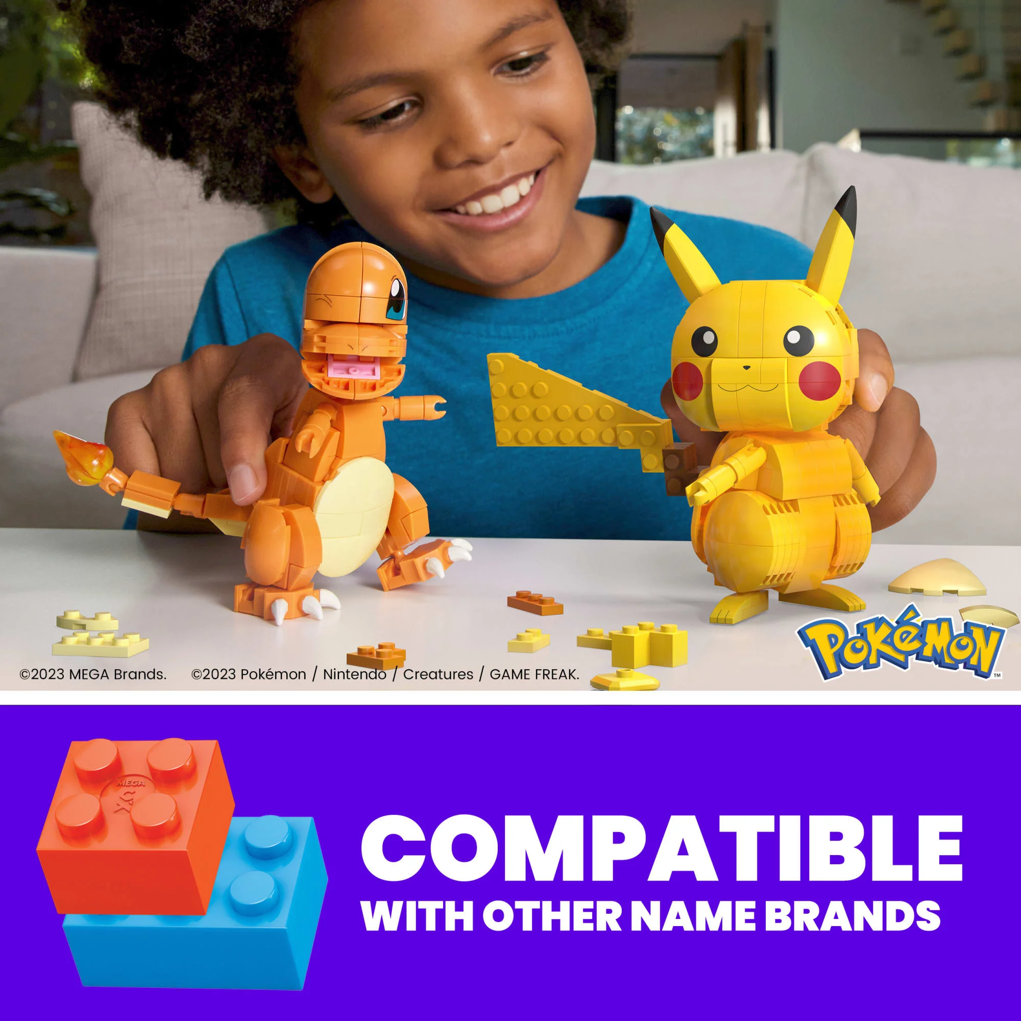 MEGA Pok��mon Building Kit, Kanto Region Trio With 3 Action Figures (529 Pieces) For Kids