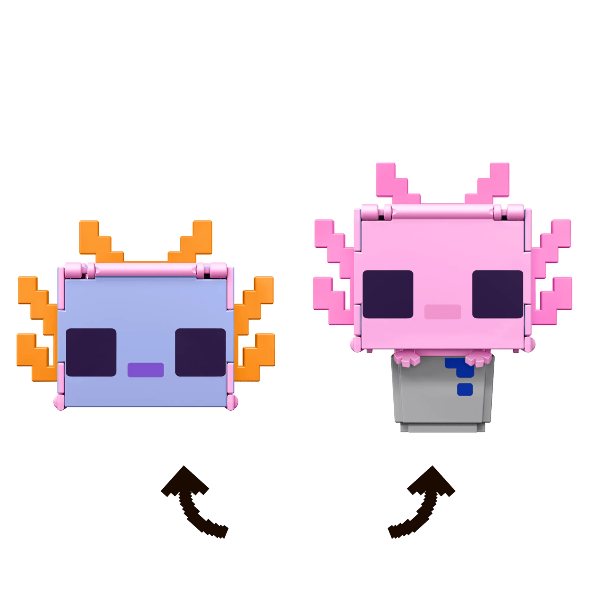 Minecraft Flippin�� Figs Alex & Axolotl Figures 2-Pack, 2-In-1 Fidget Play & Pixelated Design