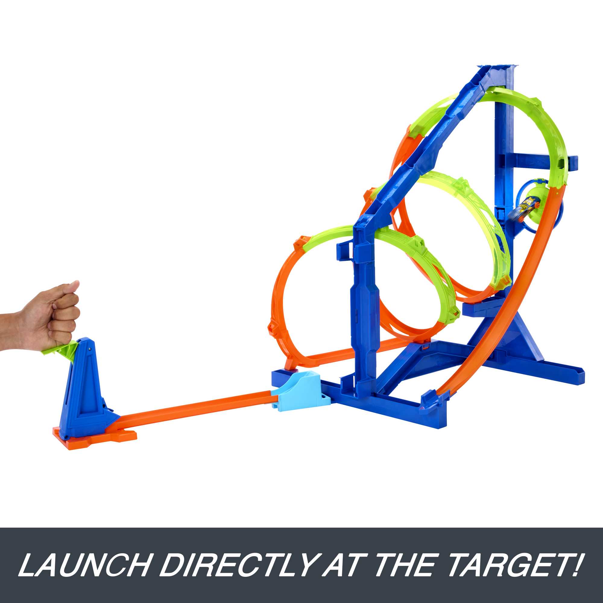 Hot Wheels Action Track Set With 1 Toy Car, Corkscrew Triple Loop Track Set