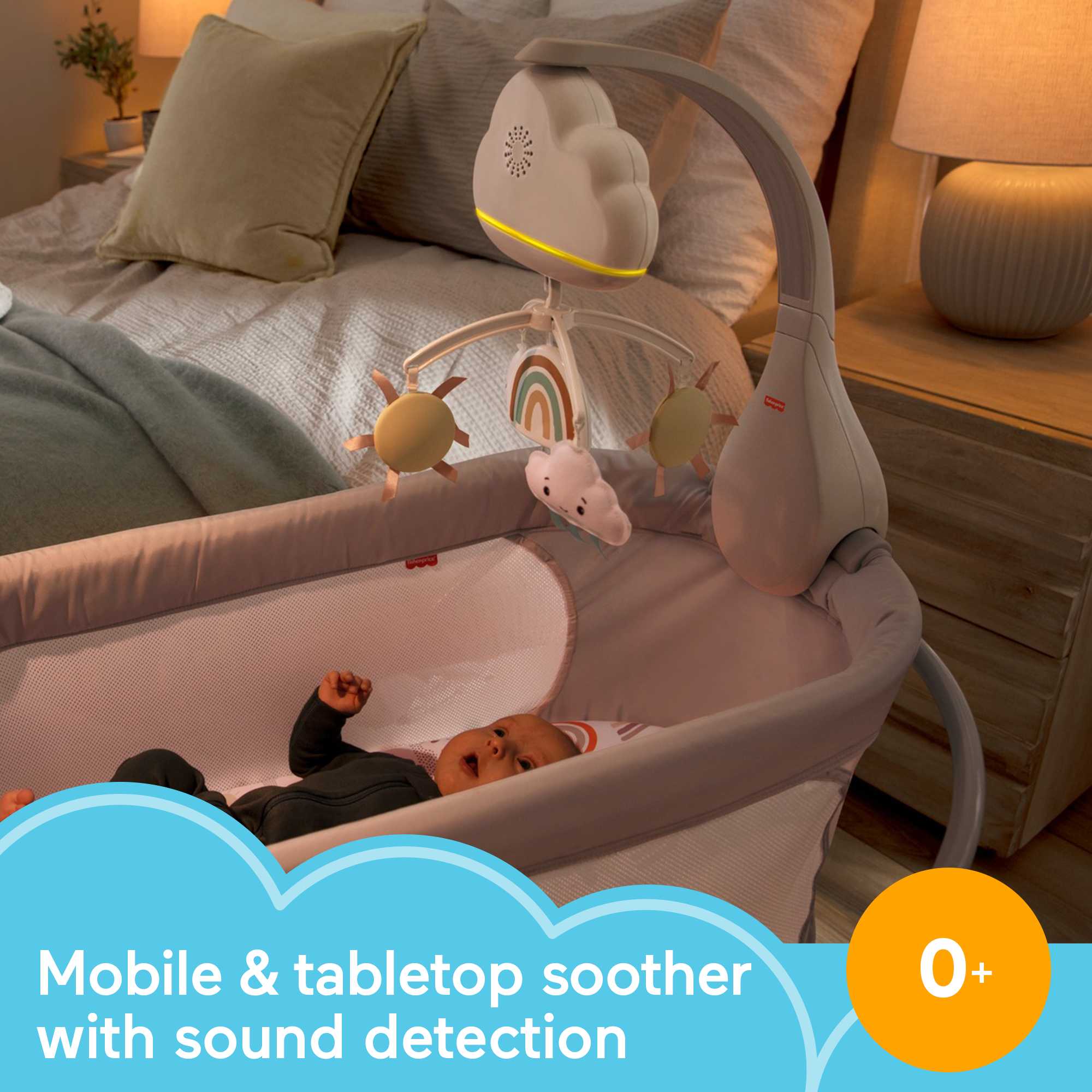Fisher-Price Rainbow Showers Bassinet To Bedside Mobile