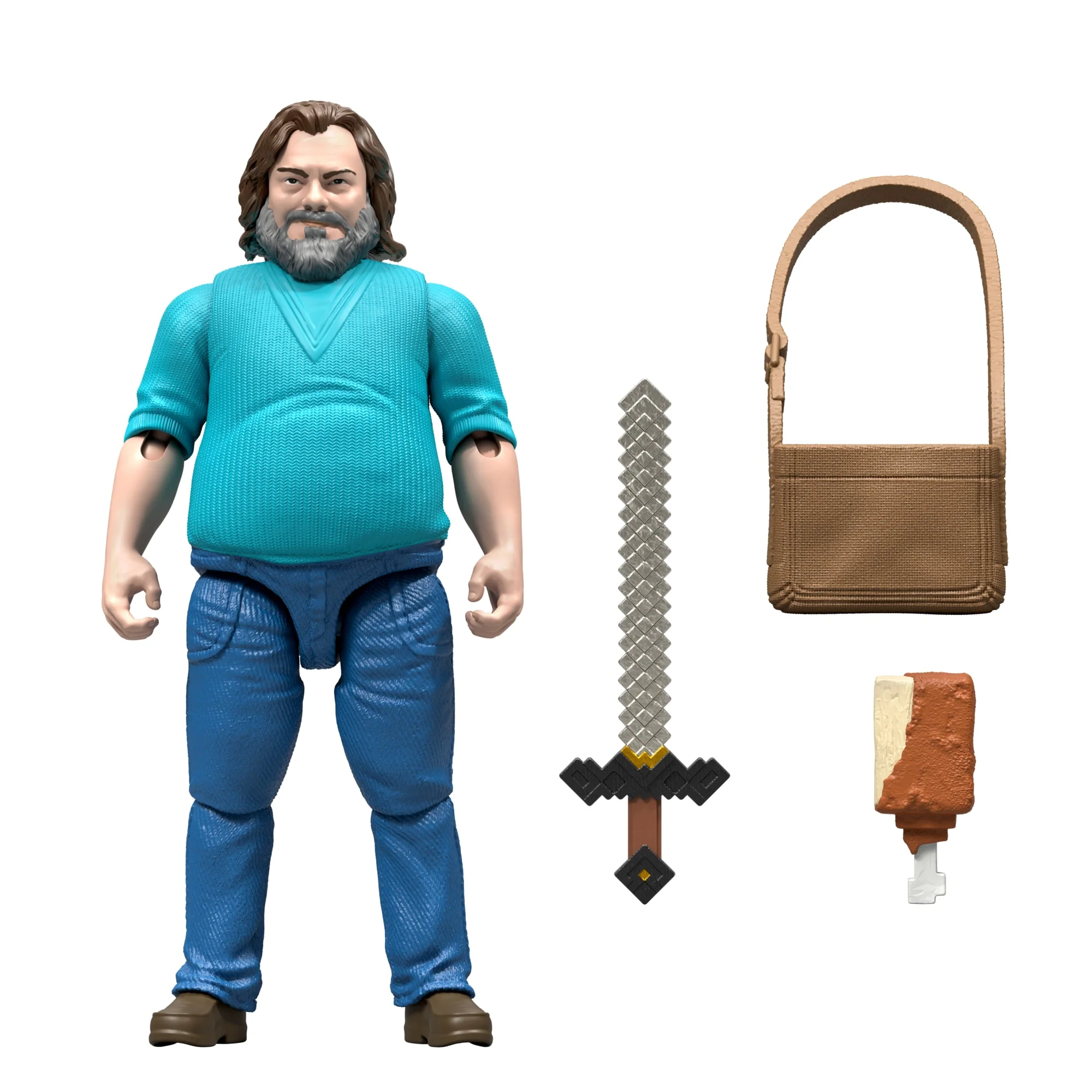 Minecraft Steve Action Figure & Accessories, 4-inch Toy Set inspired By A Minecraft Movie