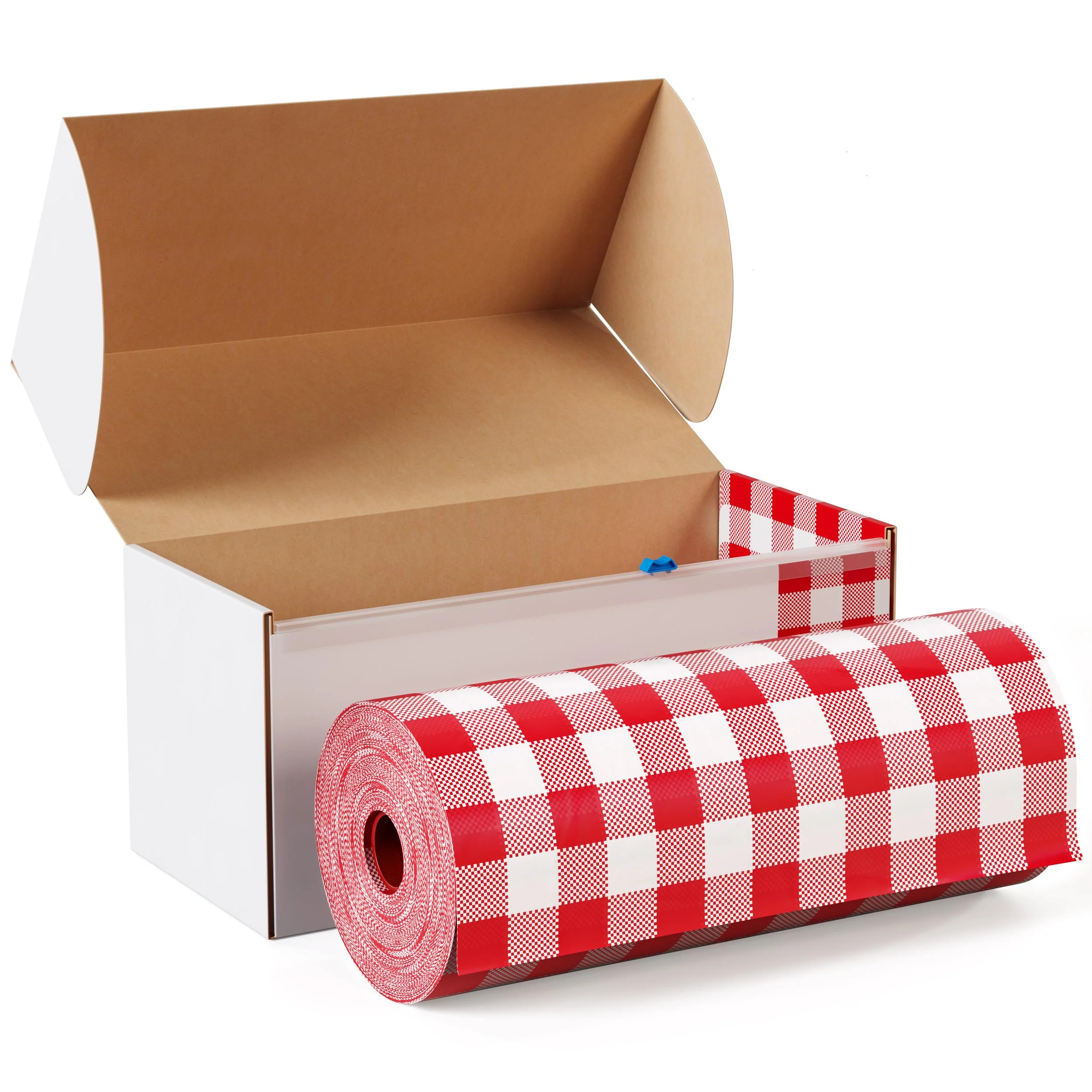 54 In. x 300 Ft. Cut to Size Table Cover | Red Gingham