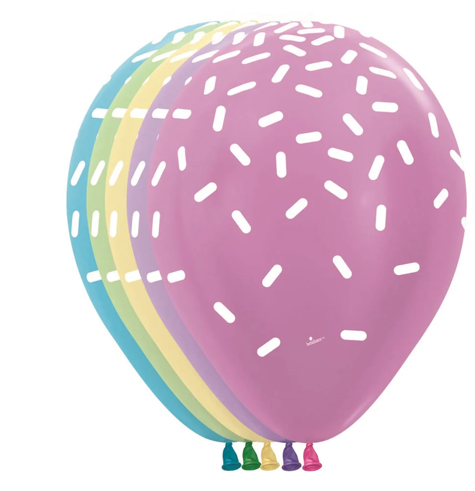 11 inch Sempertex Sprinkles Latex Balloons All Over Print 50ct