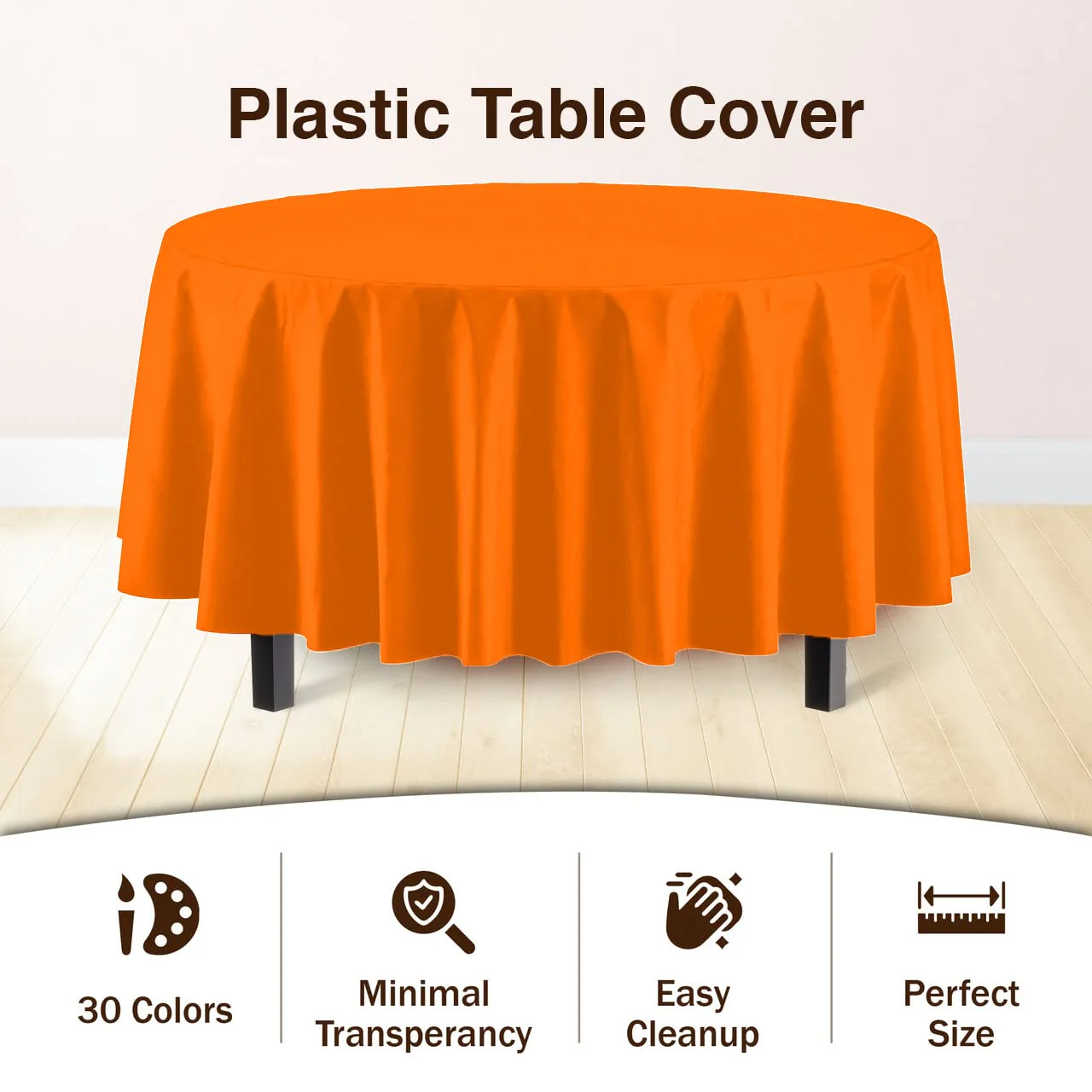 Round Orange Table Cover